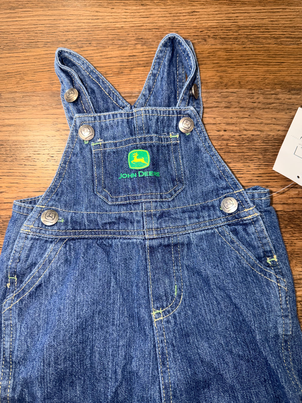 John Deere Baby Denim Overalls Size 9 Months Baby Jeans Bib Adjustable Straps