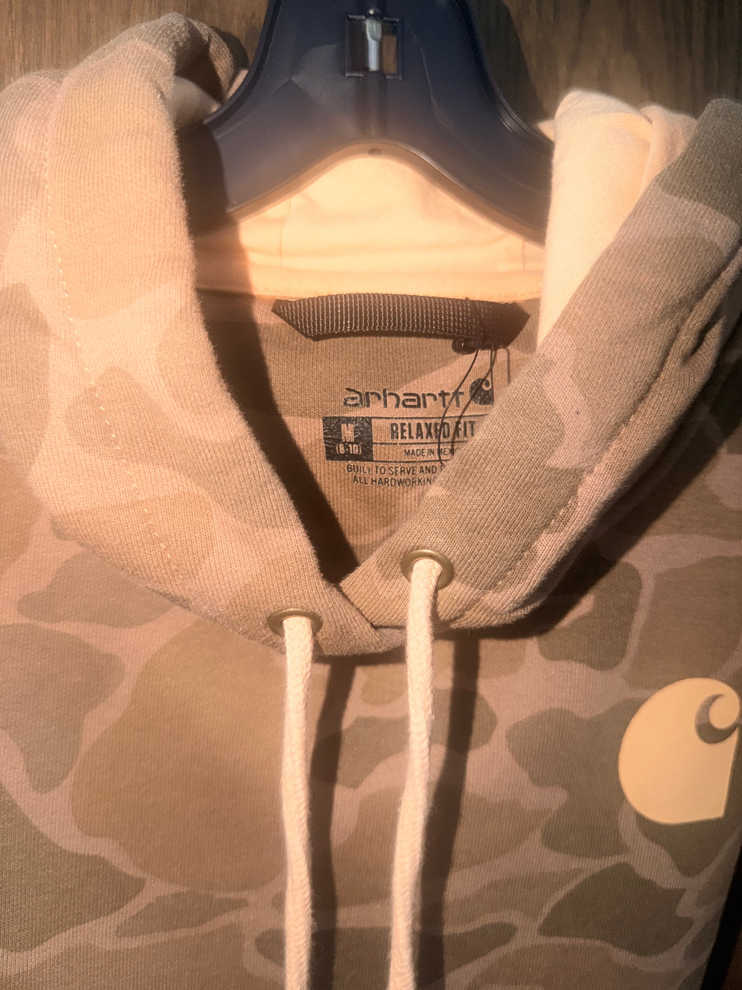 Carhartt Women's Soft Sepia Vintage Camo Relaxed Fit Midweight Sweatshirt Size Medium