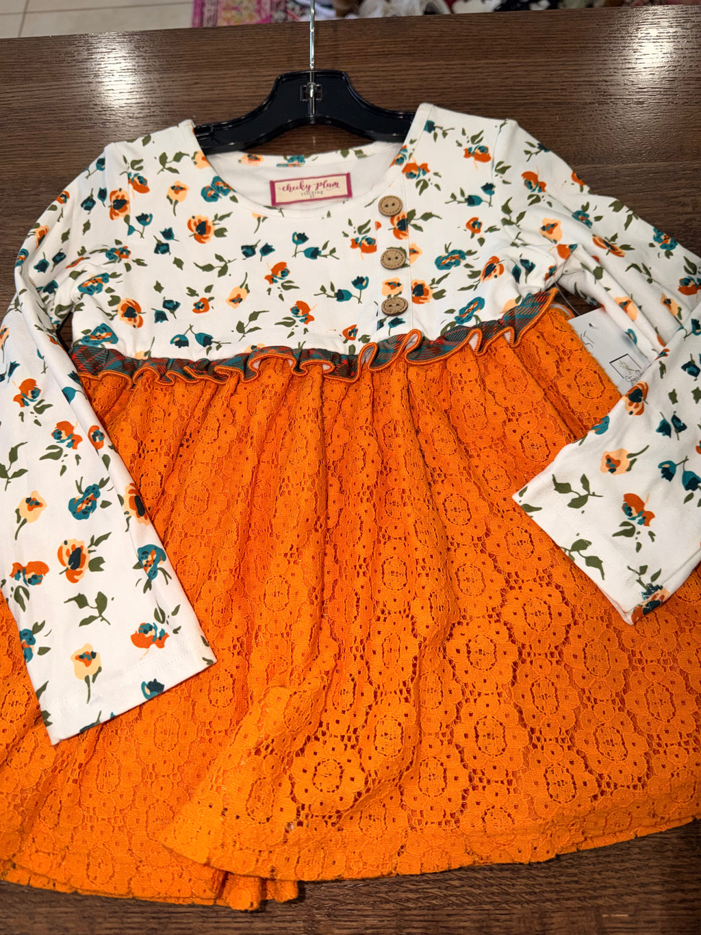 Cheeky Plum Cora Harvest Bloom Tunic Dress & Matching Leggings Set Size 4T