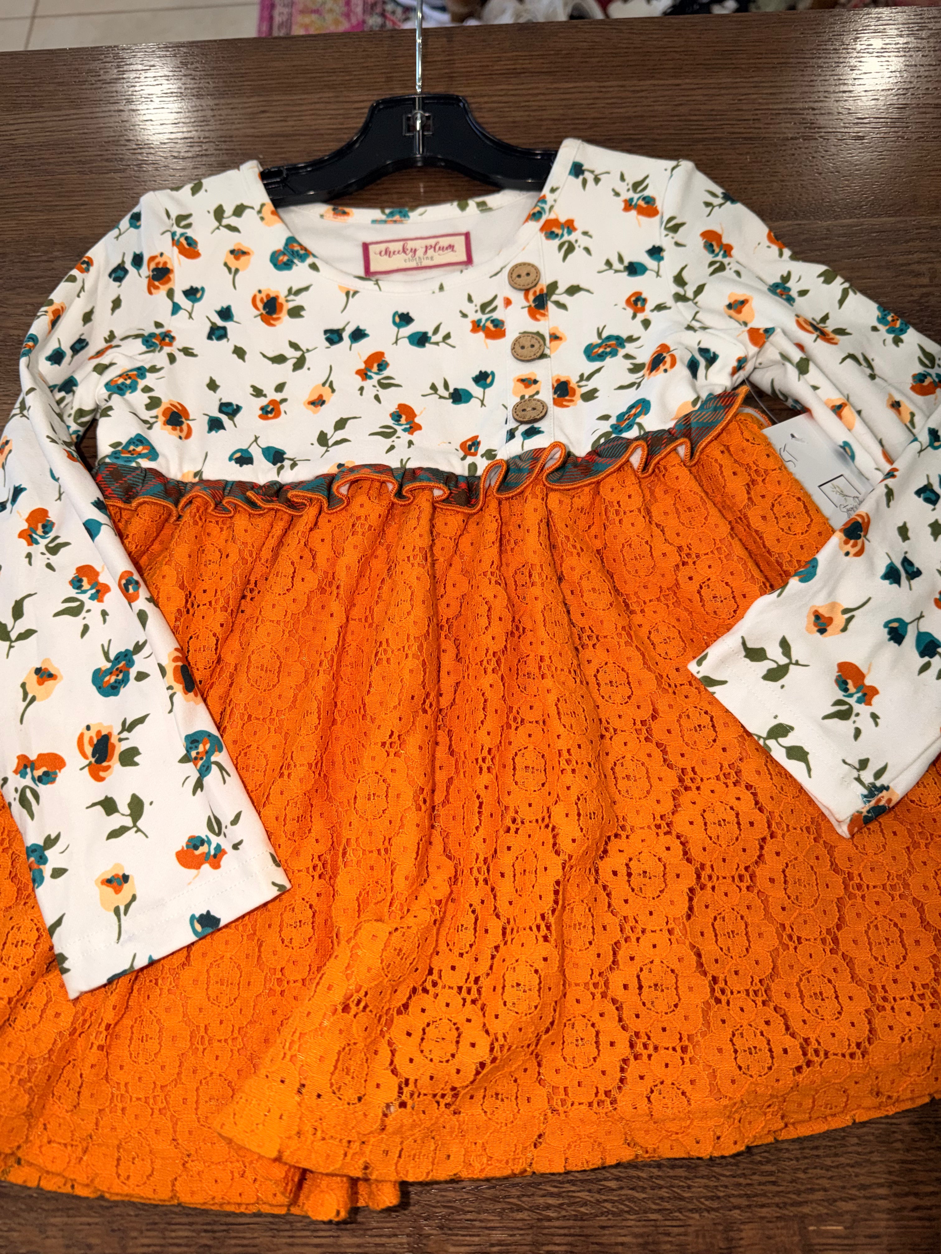 Cheeky Plum Cora Harvest Bloom Tunic Dress & Matching Leggings Set Size 4T