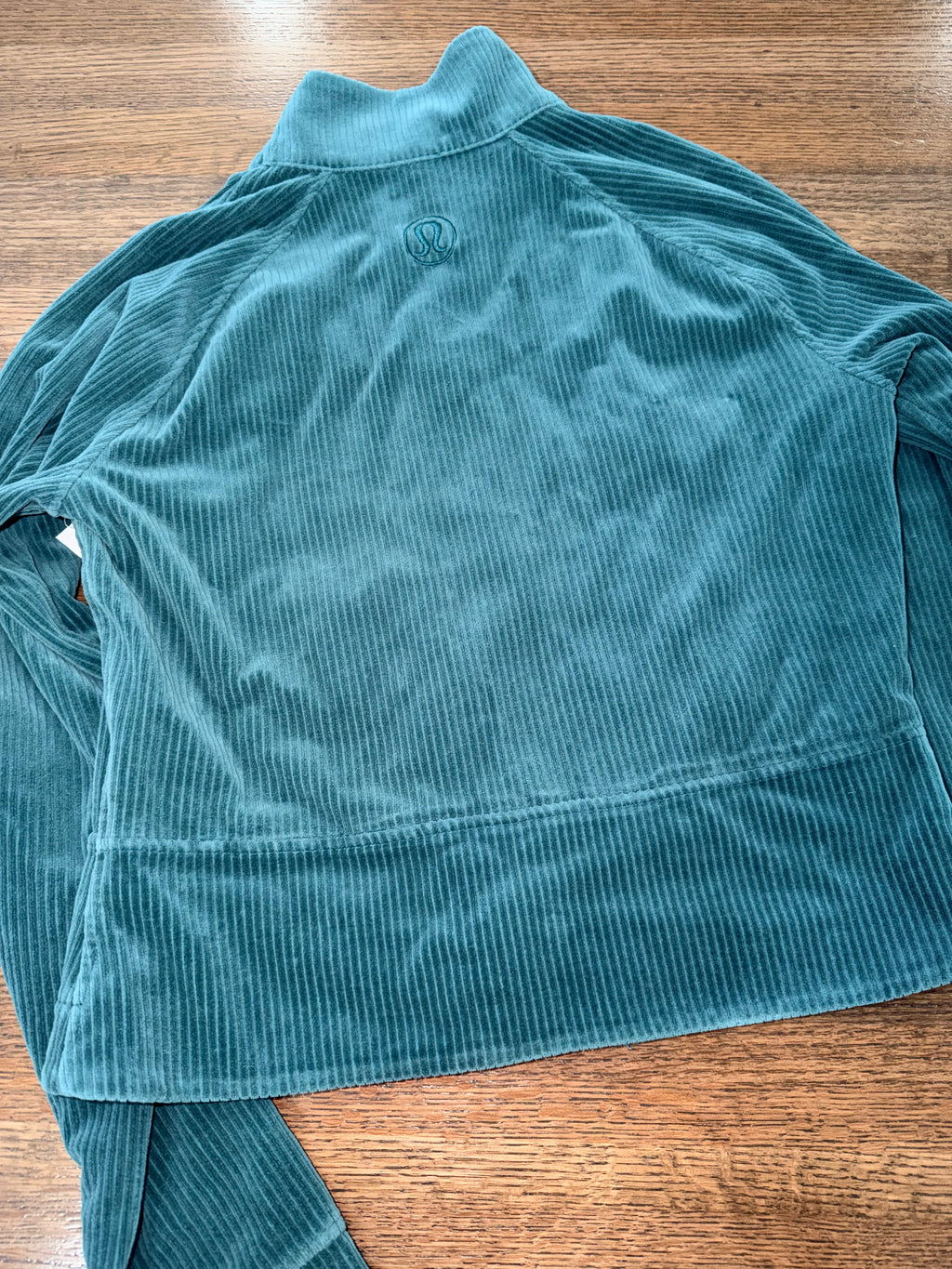 Lululemon Women’s Scuba Track Jacket and Wide-Leg Pants Set Size 4 "Storm Teal" Velvet Corduroy Fabric