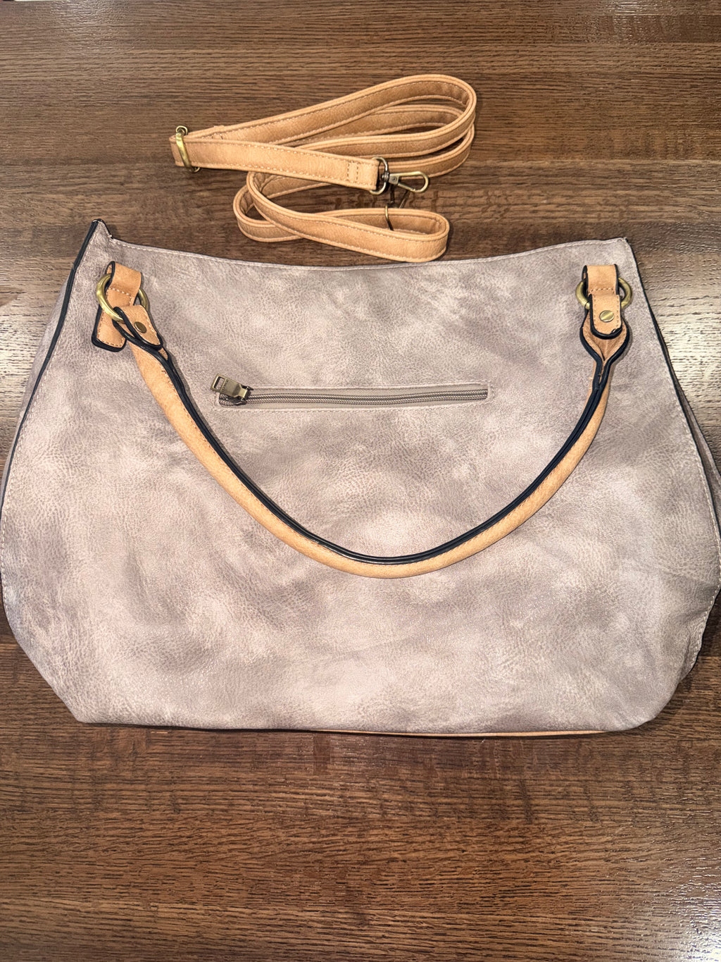 Jen & Co Connar Vegan Distressed Tote Handbag Crossbody