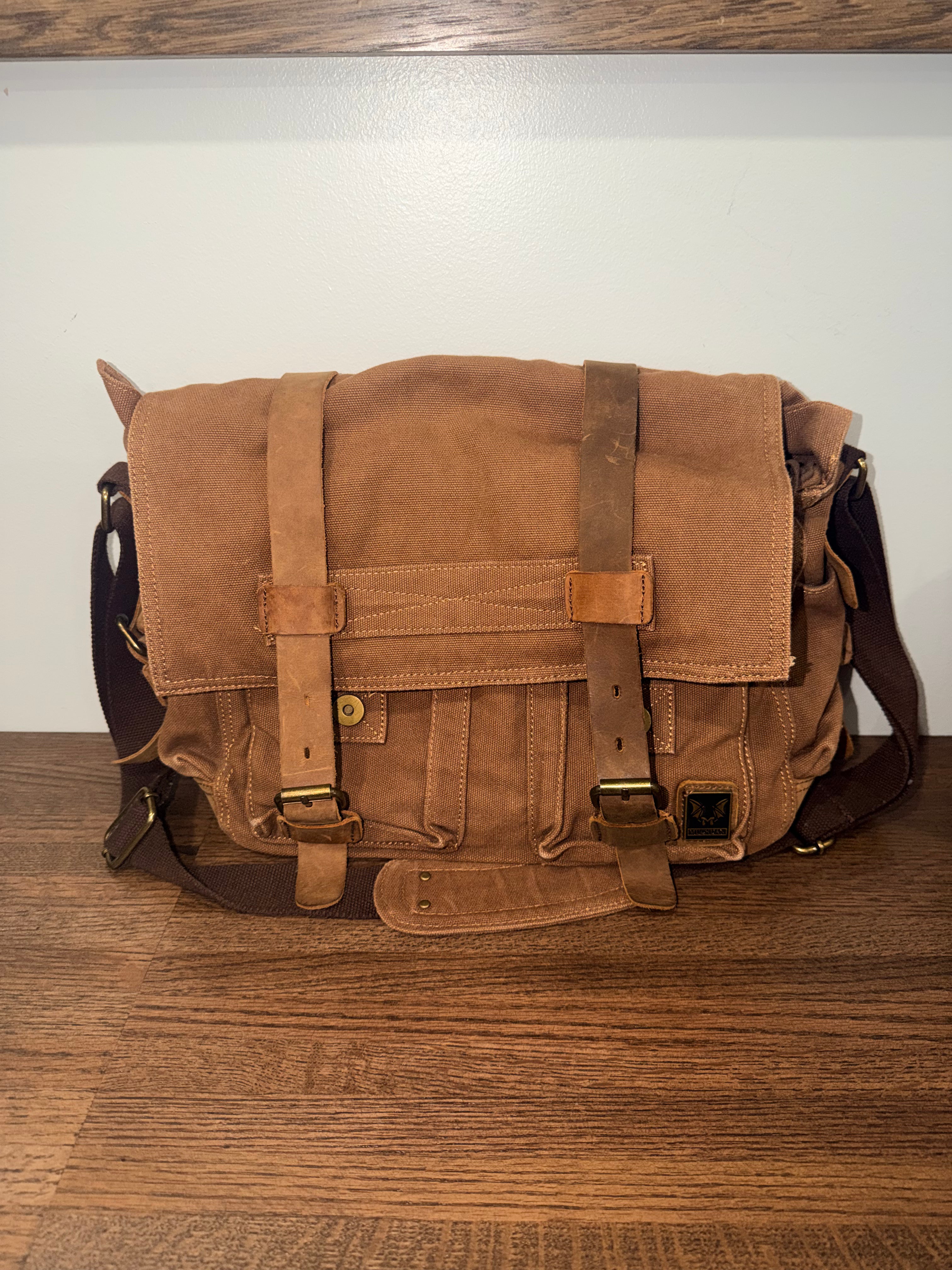 Muchuan Vintage is“I am Legend” 2138K Canvas and Leather SLR Camera, Laptop Messenger Bag