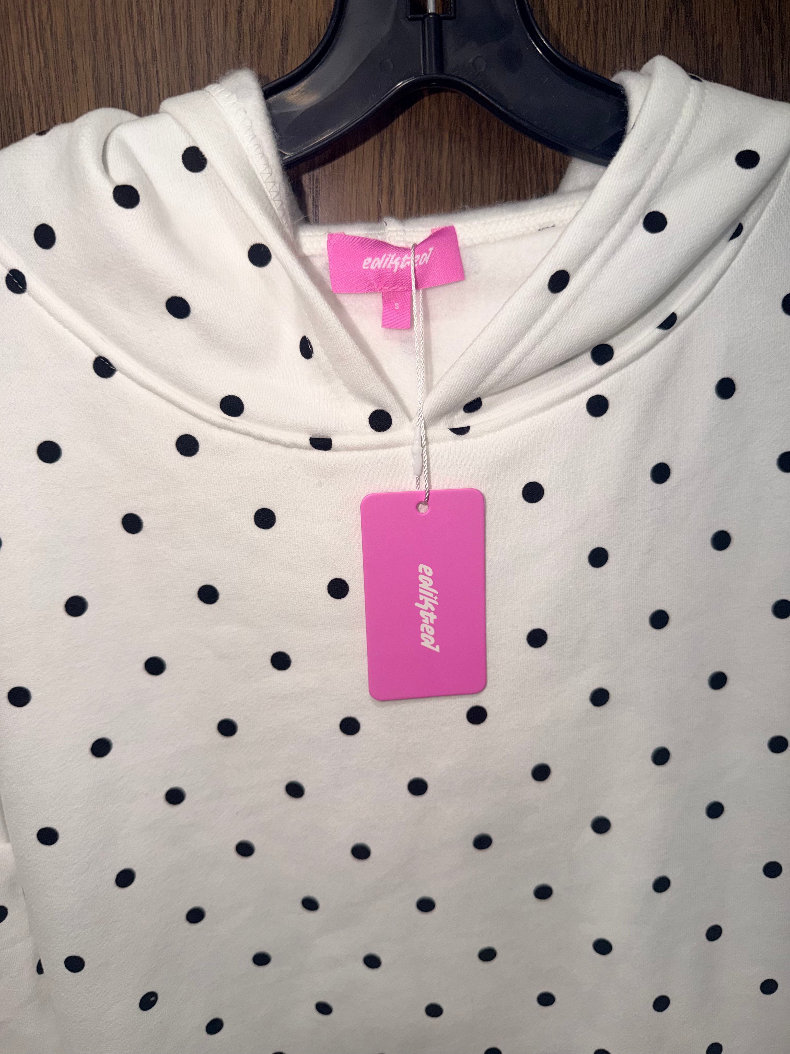 Edikted Chelsie Polka Dot Hoodie Size Small Oversized NWT