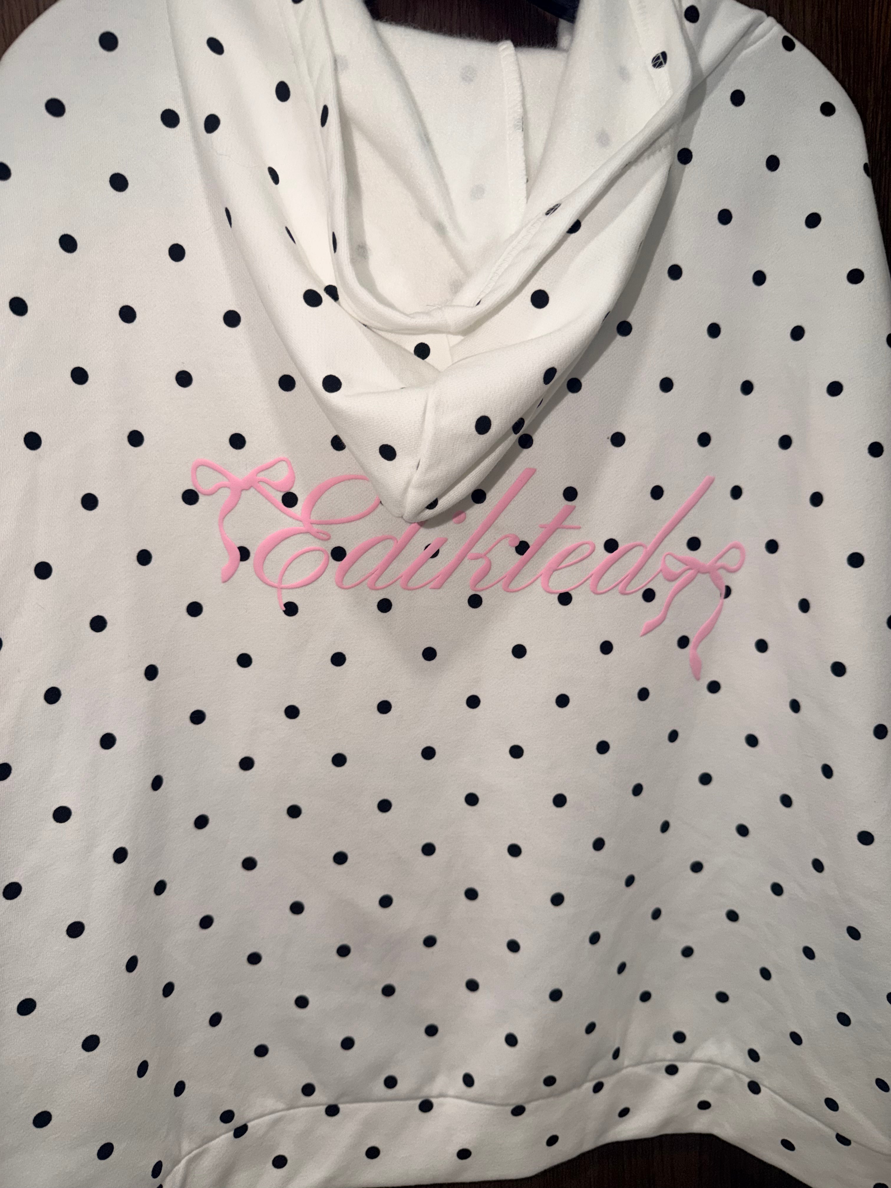 Edikted Chelsie Polka Dot Hoodie Size Small Oversized NWT