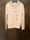 Nike Women's Sanddrift/White Club Fleece Pullover Hoodie Size Large NWT