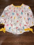 Marie Nicole Silly Goose “Balloon Bash” Smocked Birthday Bubble Romper Size 18-24 Months New Condition