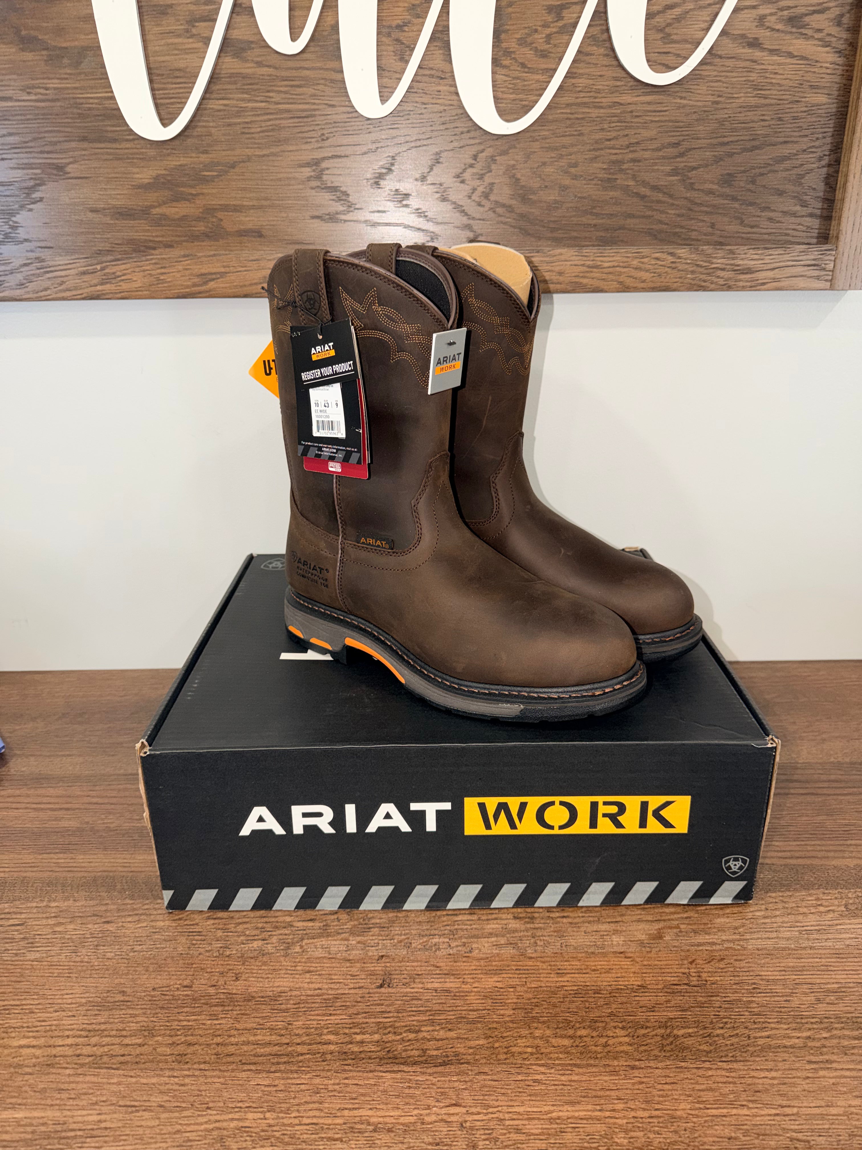 Ariat WorkHog Waterproof Composite Toe Work Boot Size 10 EE Wide New
