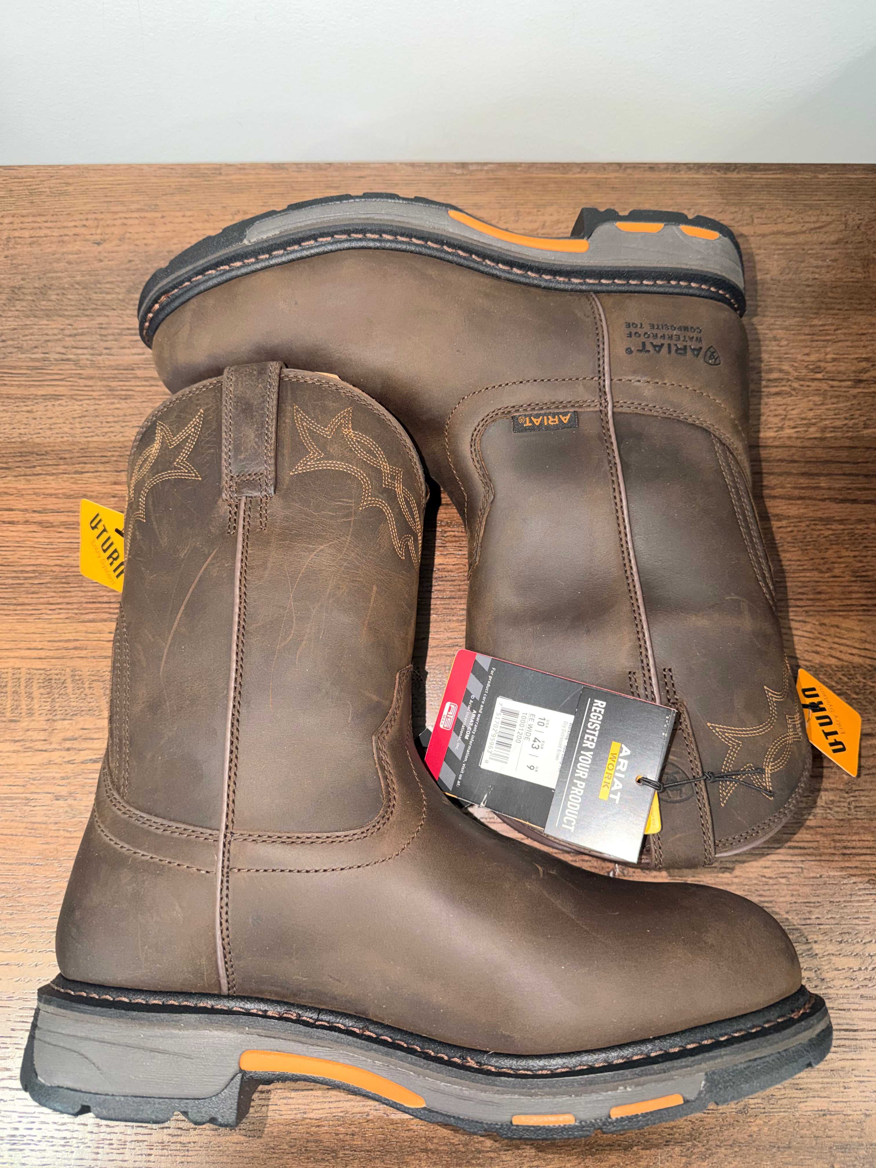 Ariat WorkHog Waterproof Composite Toe Work Boot Size 10 EE Wide New