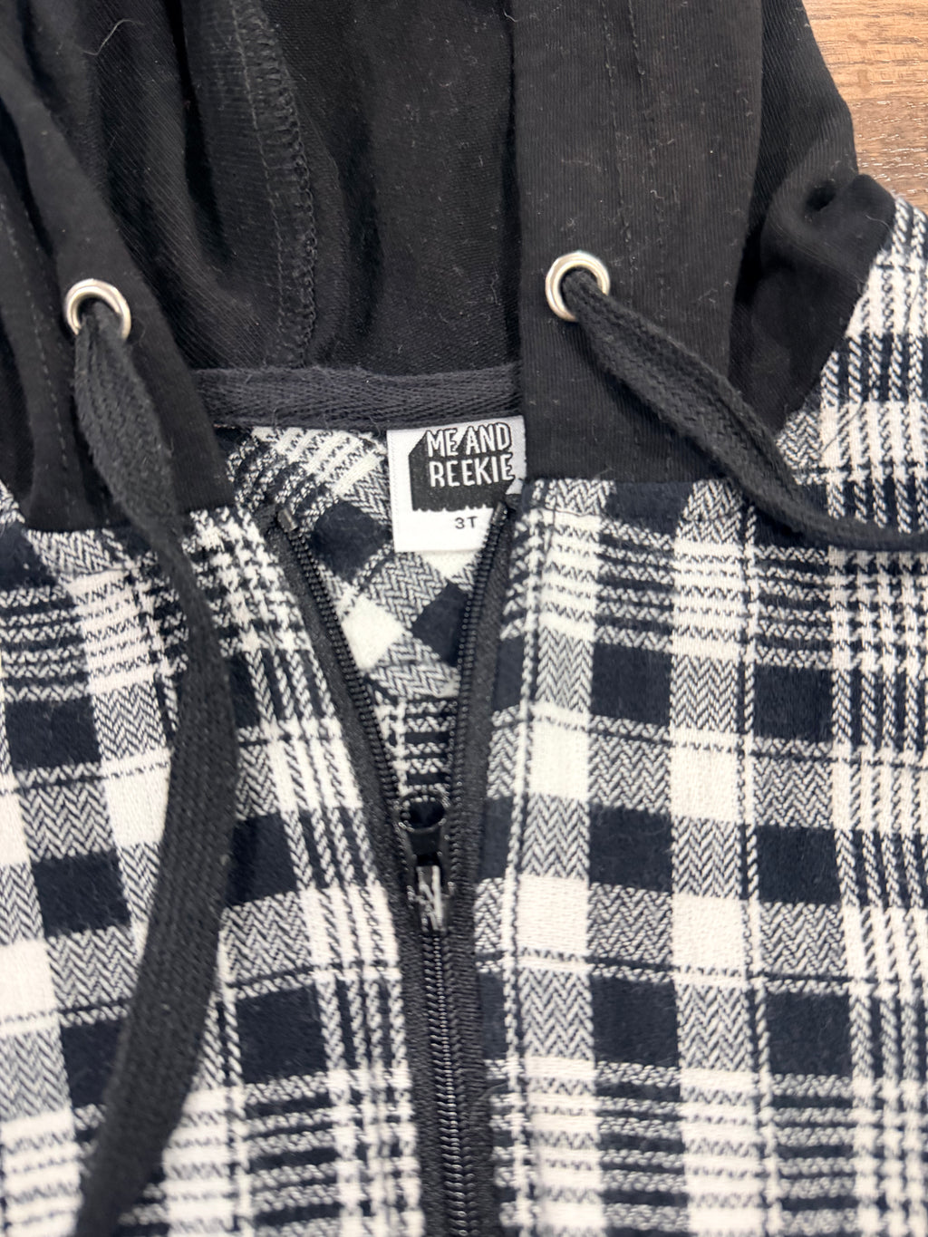 Me & Reeki Boys Flannel Black & White Plaid Size 3T