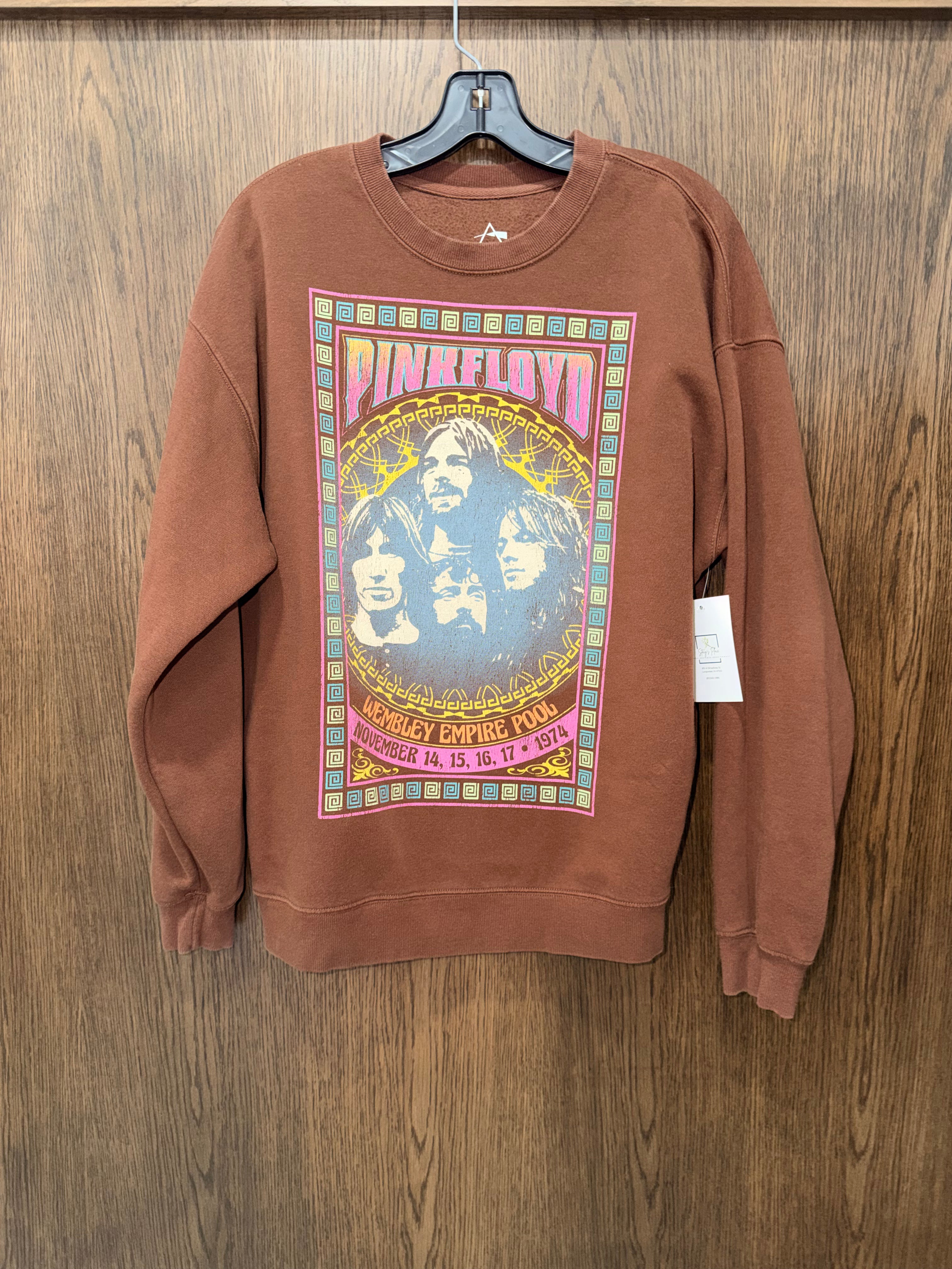 Buckle Pink Floyd Brown Crew Neck Sweatshirt Medium