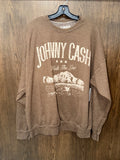 Buckle Johnny Cash Brown Crew Neck Sweatshirt Large