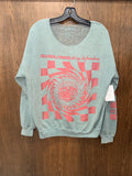Buckle Sublime Sage Green Off Shoulder Sweatshirt Medium