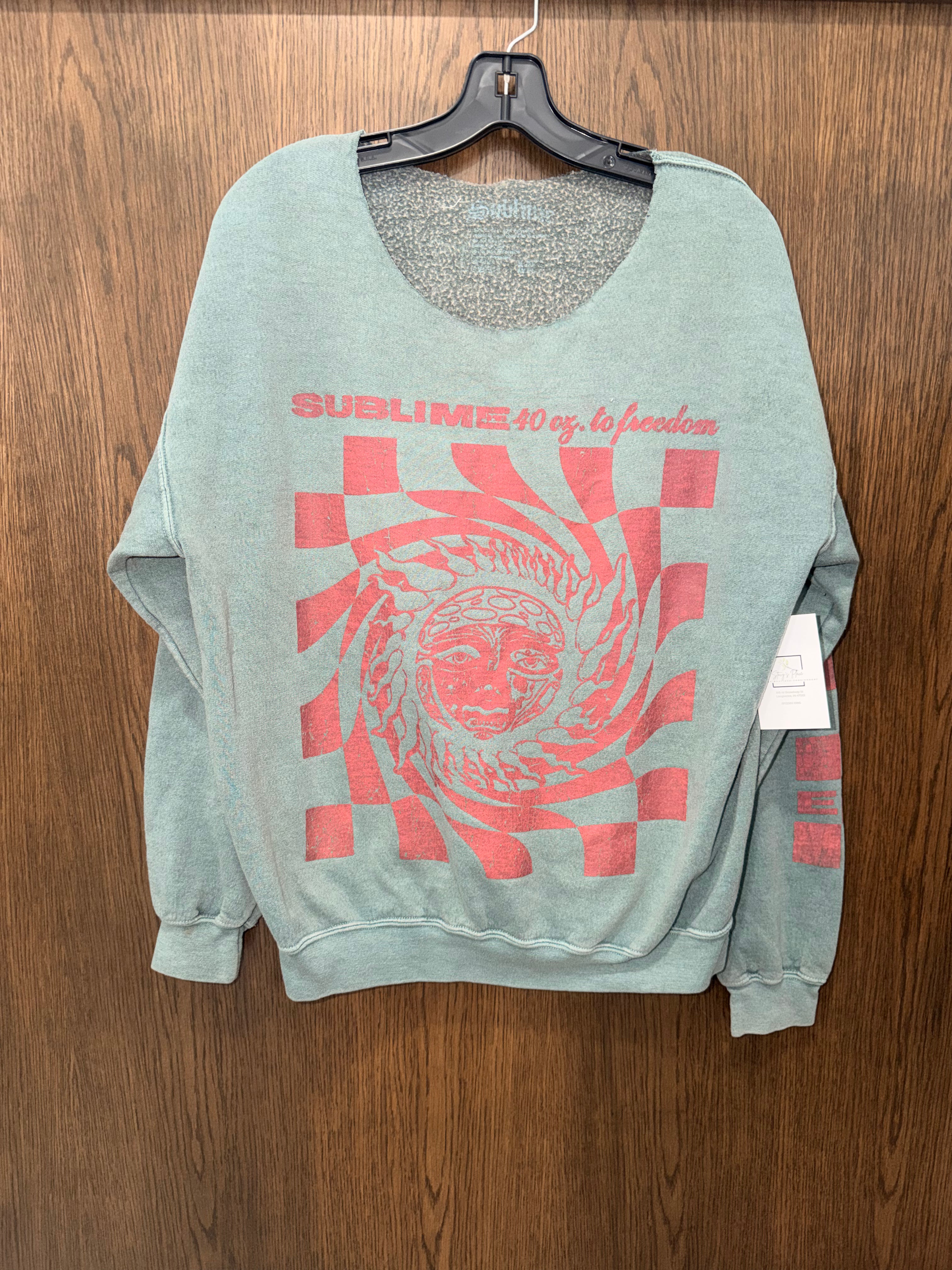 Buckle Sublime Sage Green Off Shoulder Sweatshirt Medium