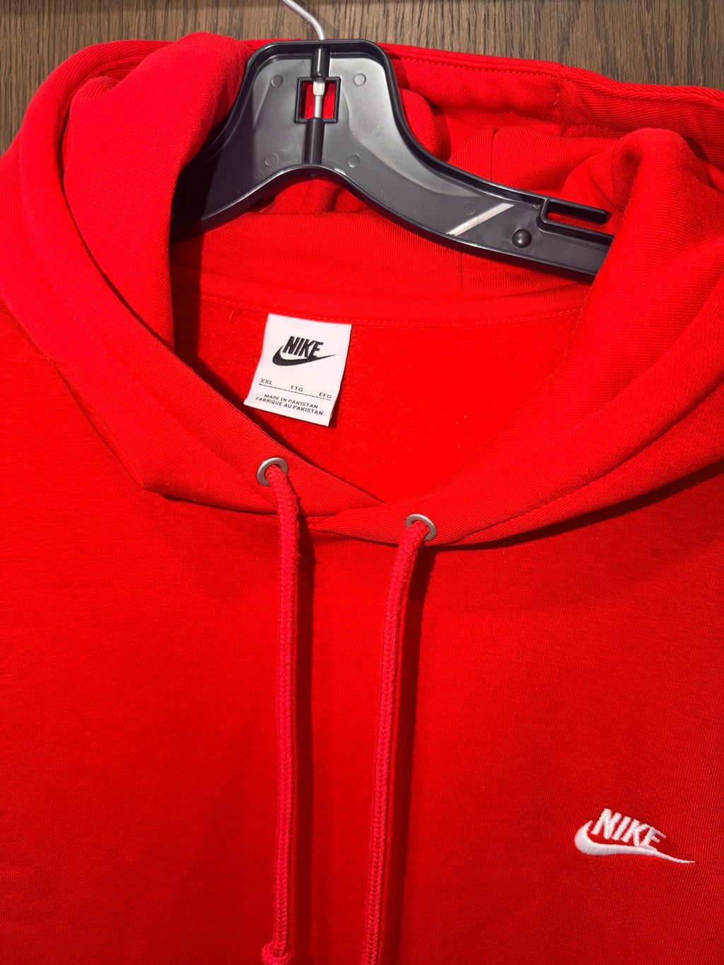 Nike Men's Club Pullover Fleece Hoodie Size XXL 2X Red/White NWOT