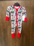 Fletch Boys Bamboo Vroom Pow Convertible Romper Pajamas Size 0-3 Months