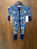 Fletch Boys Bamboo Moms Polar Express Convertible Romper Pajamas Size 0-3 Months