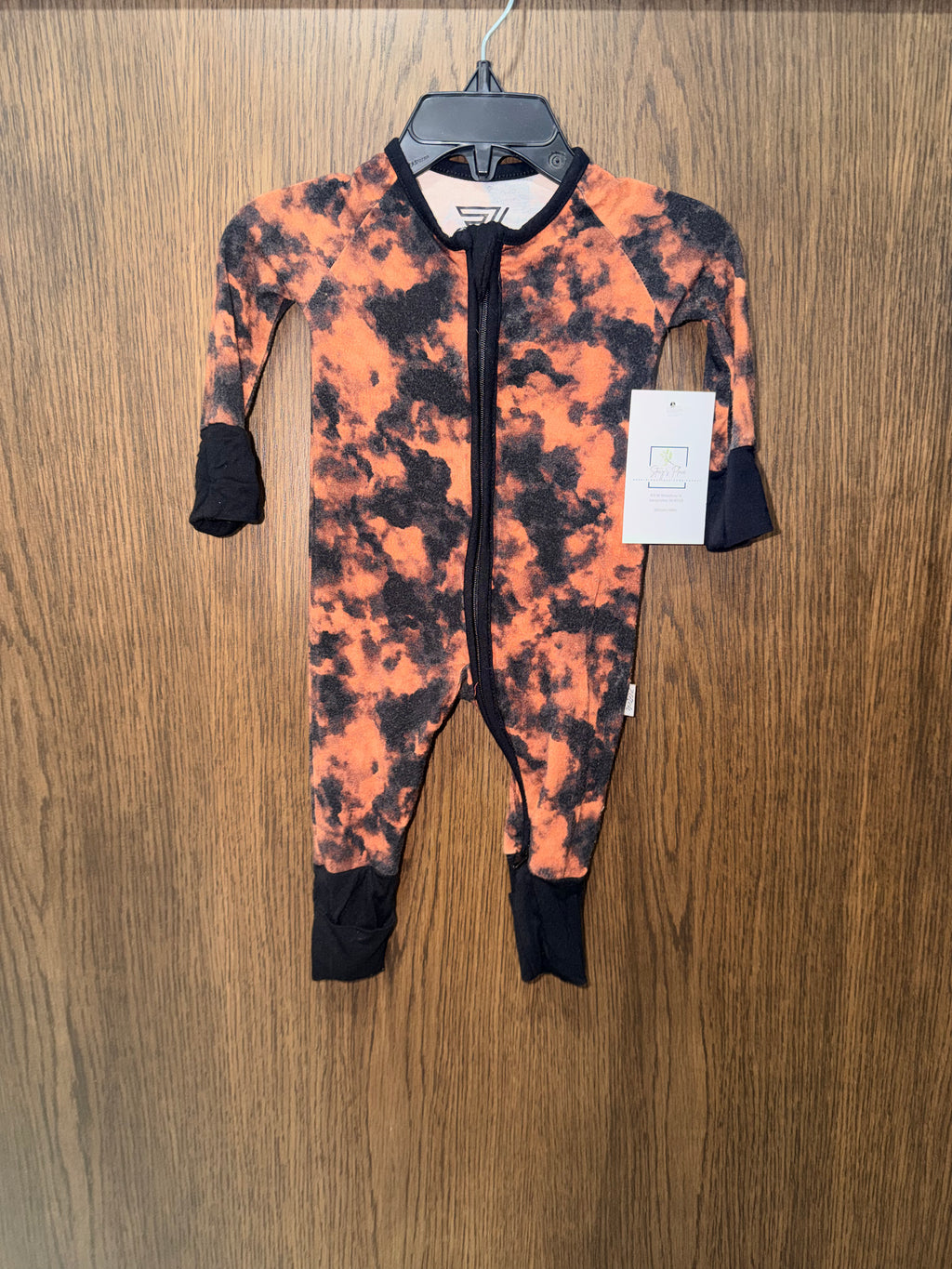 Fletch Boys Bamboo Tie Dye Convertible Romper Pajamas Size 0-3 Months