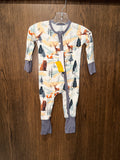Salt+ Pine Deer Convertible Romper Pajamas Size 3-6 Months NWT