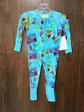 Fletch Nostalgic '80s '90s Boombox Lightning Bolt  Convertible Romper Pajamas Size 0-3 Months