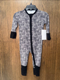 Fletch Black Acid Wash Convertible Romper Pajamas Size 3-6 Months
