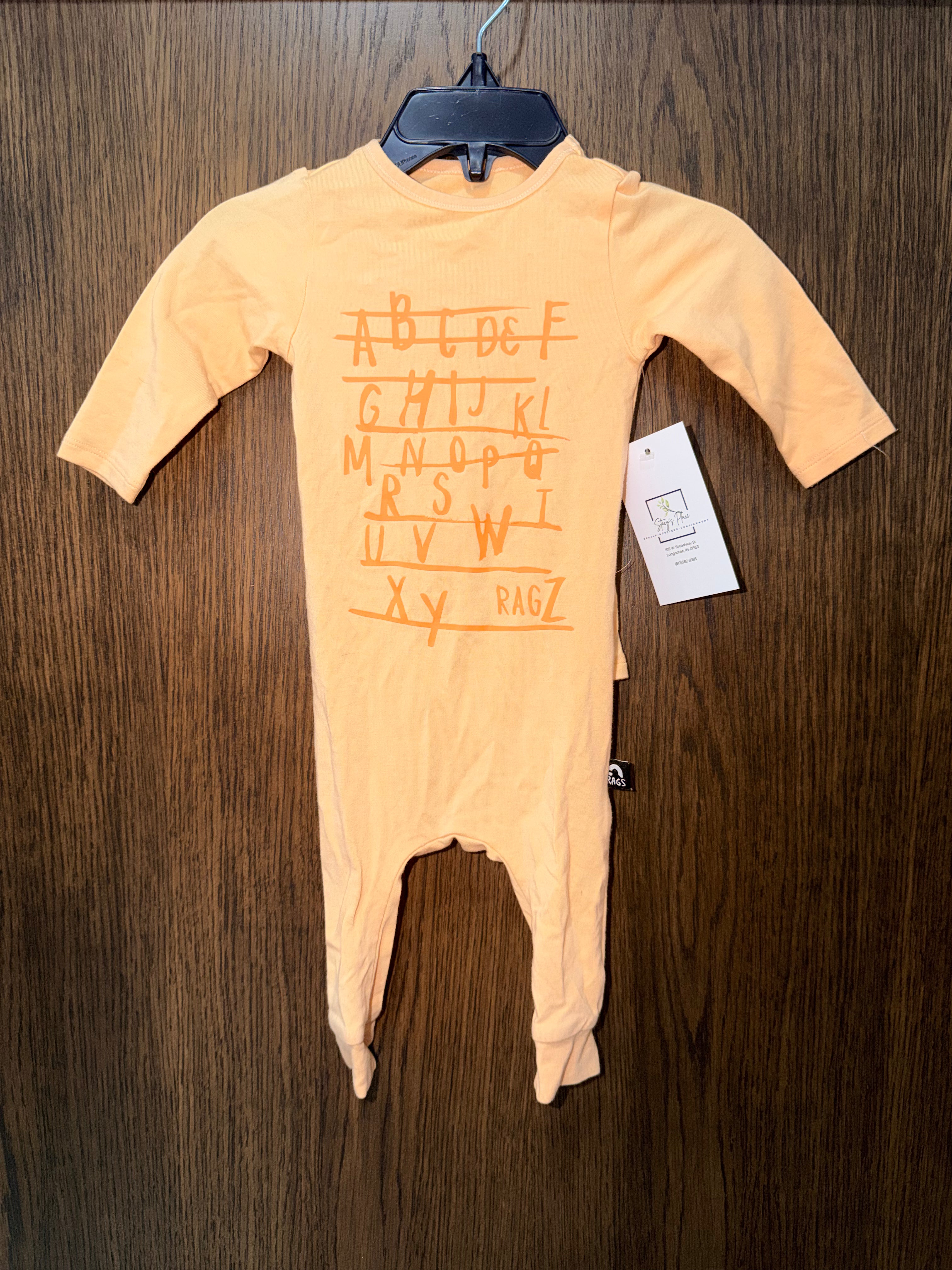 Rags ABC Boys  Bamboo Romper 0-3 Months