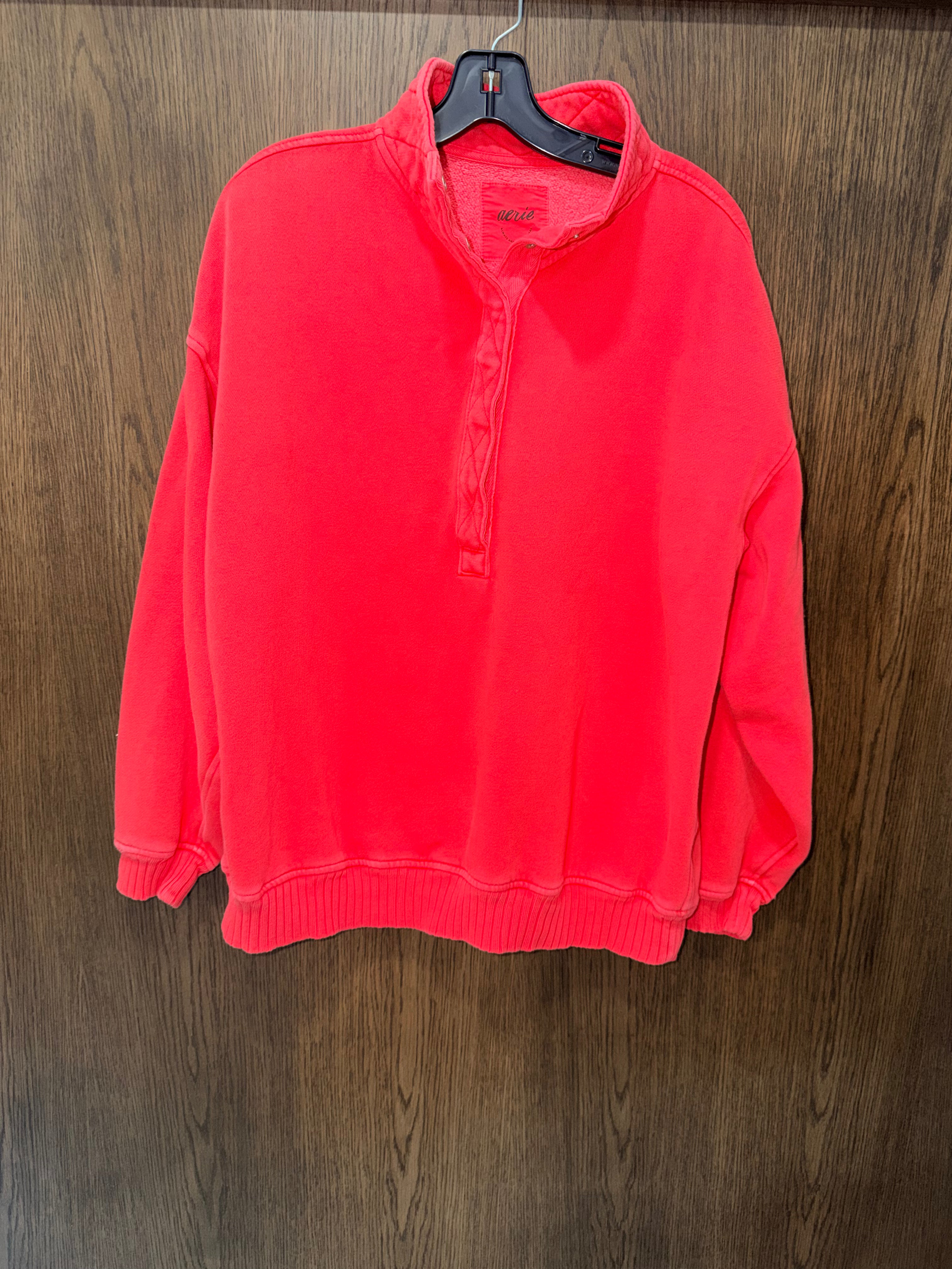 Aerie Oh Snap Oversized Pullover Sweatshirt Pink Size Small