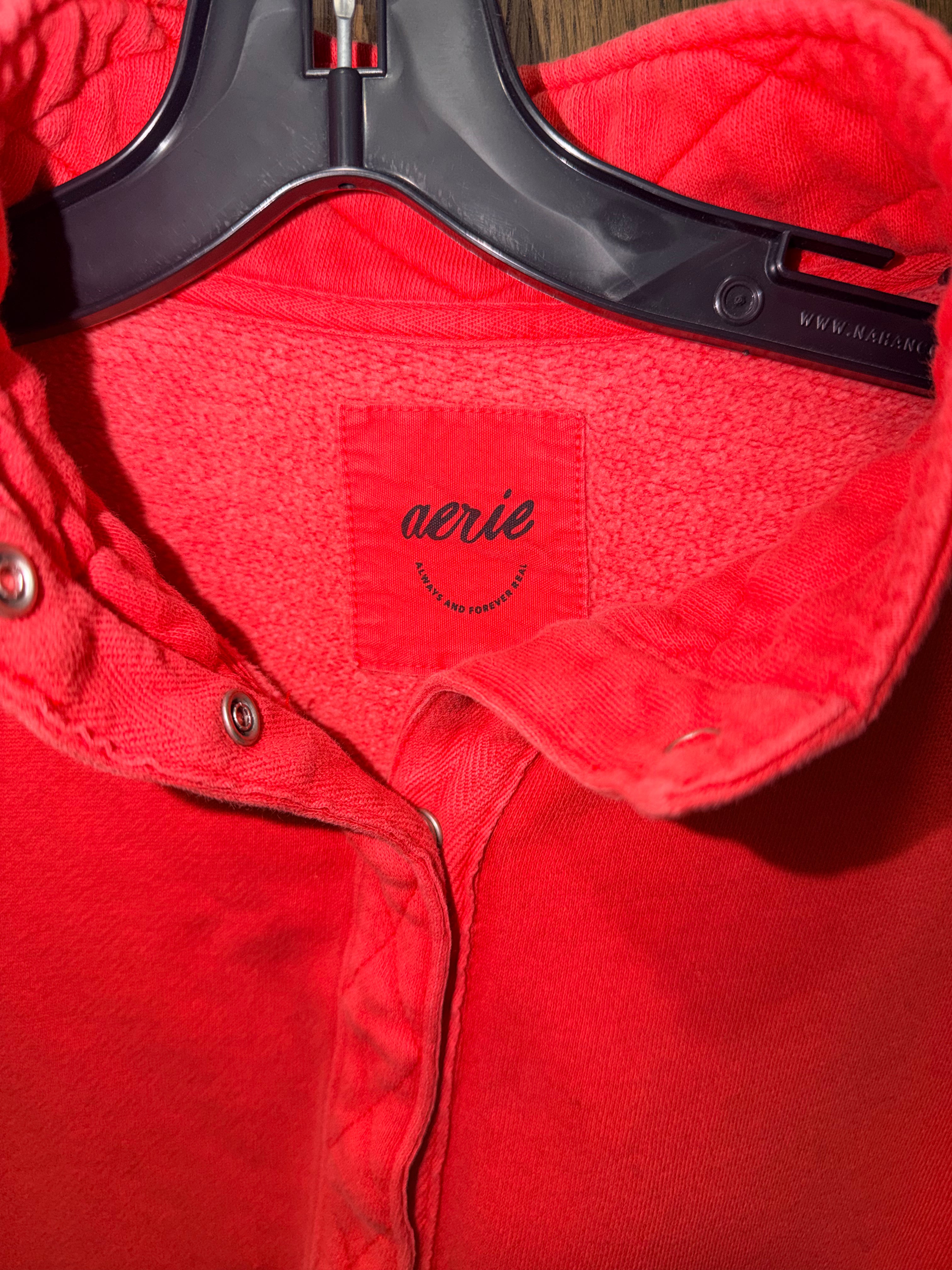 Aerie Oh Snap Oversized Pullover Sweatshirt Pink Size Small
