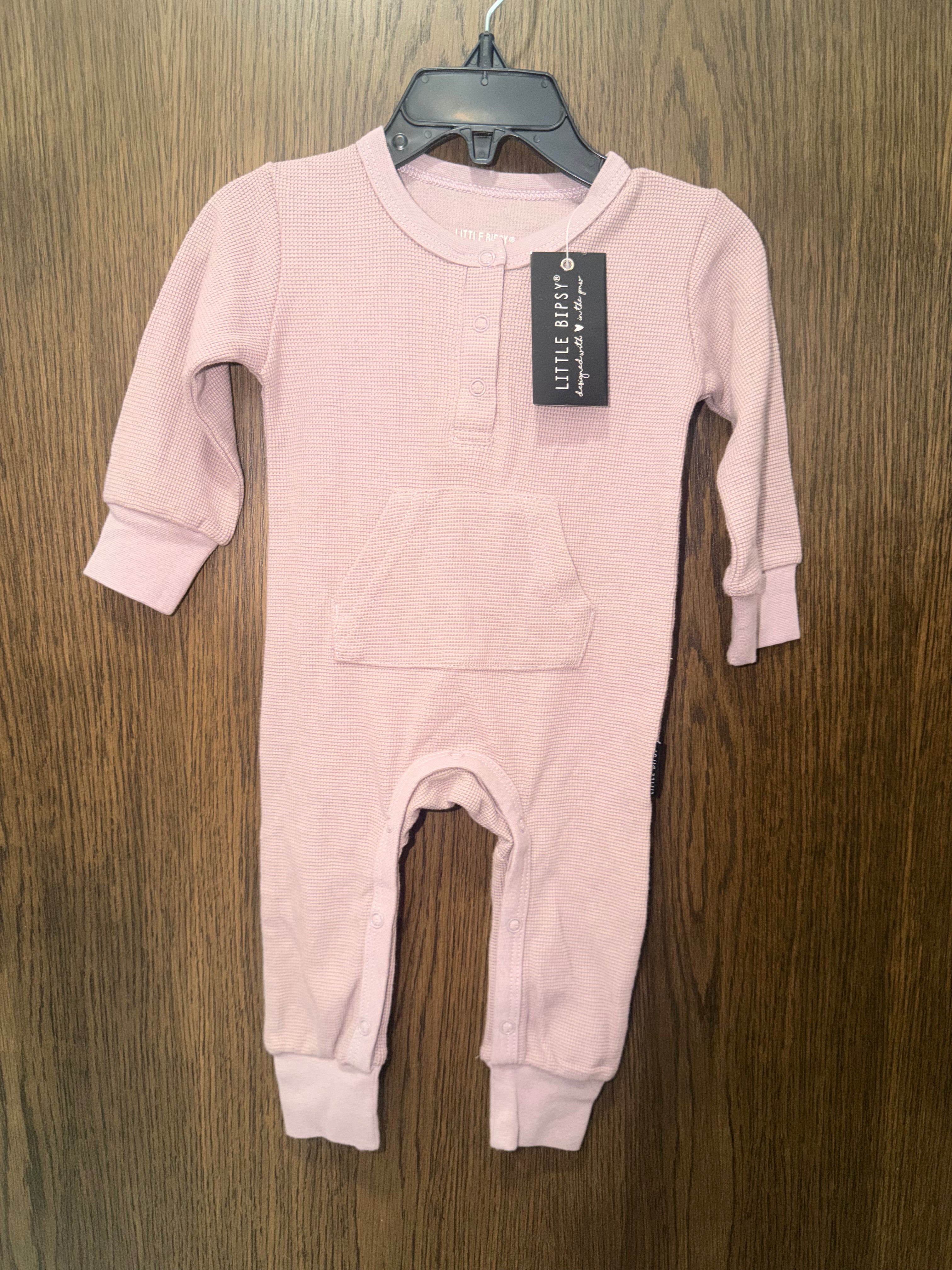 Little Bipsy Boys Waffle Knit Romper Huckleberry NWT