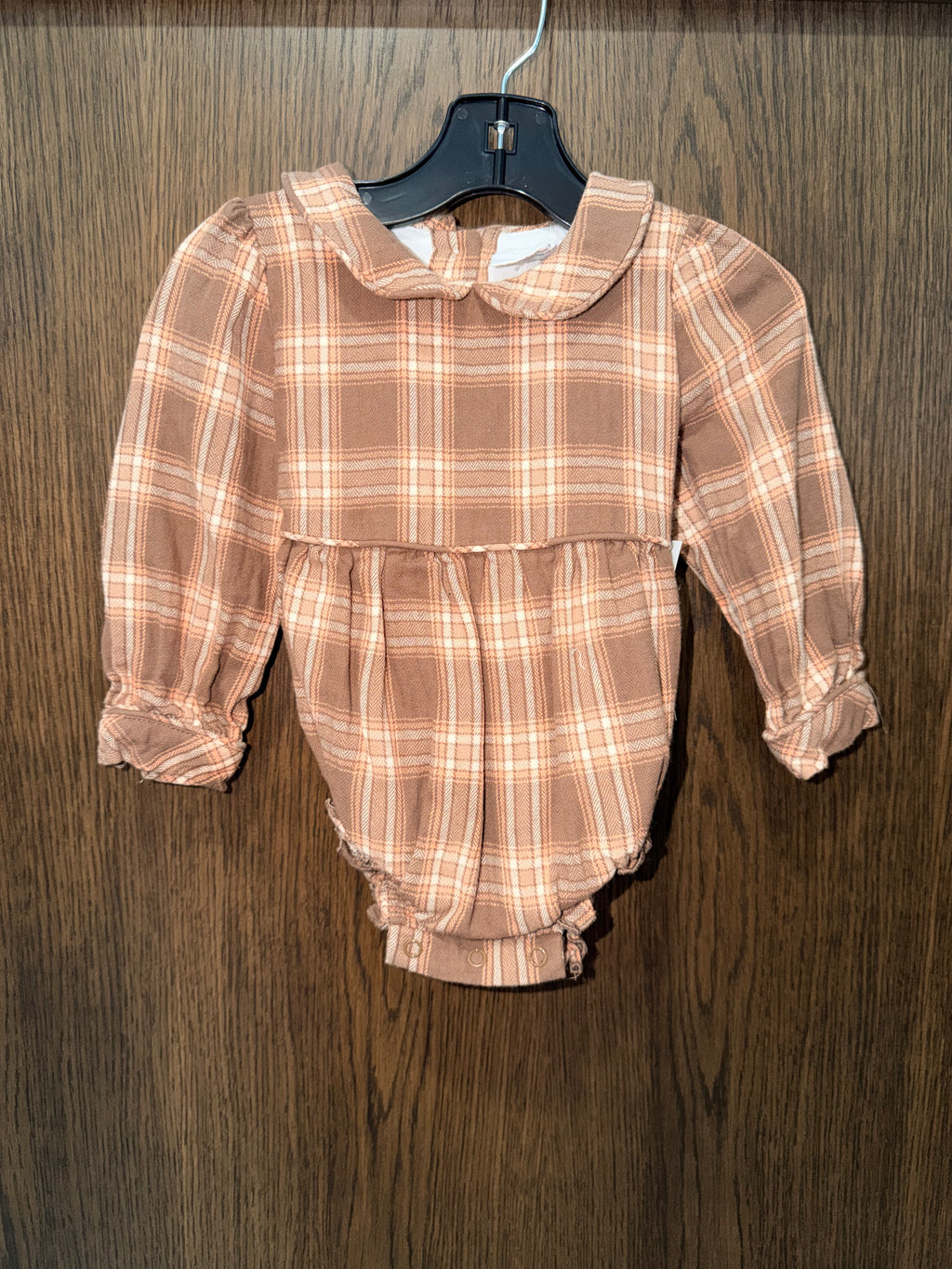 Southern Smocked Company Girls Long Sleeve Fall Plaid Tartan Romper 18 Months