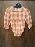 Southern Smocked Company Girls Long Sleeve Fall Plaid Tartan Romper 18 Months