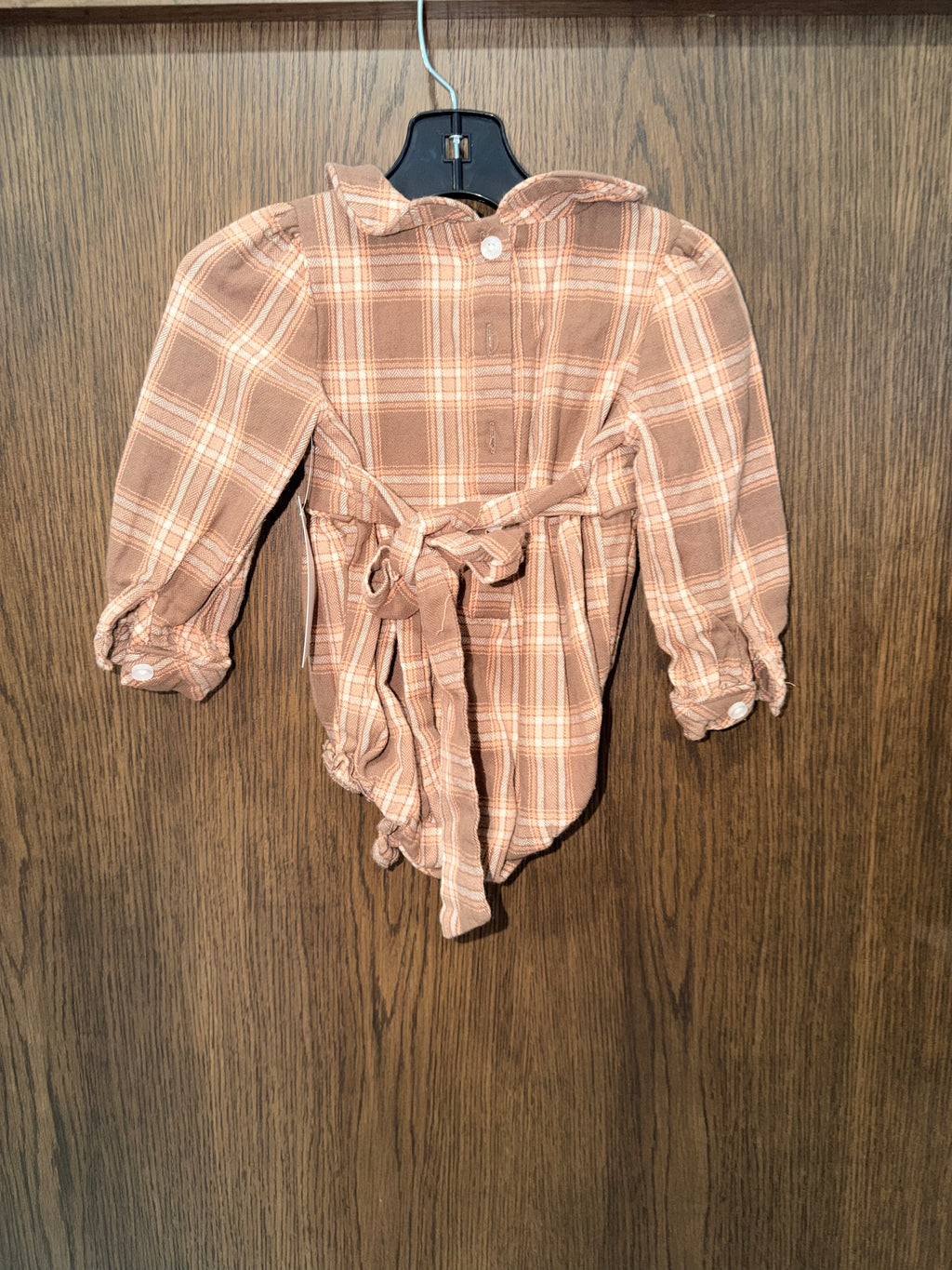 Southern Smocked Company Girls Long Sleeve Fall Plaid Tartan Romper 18 Months