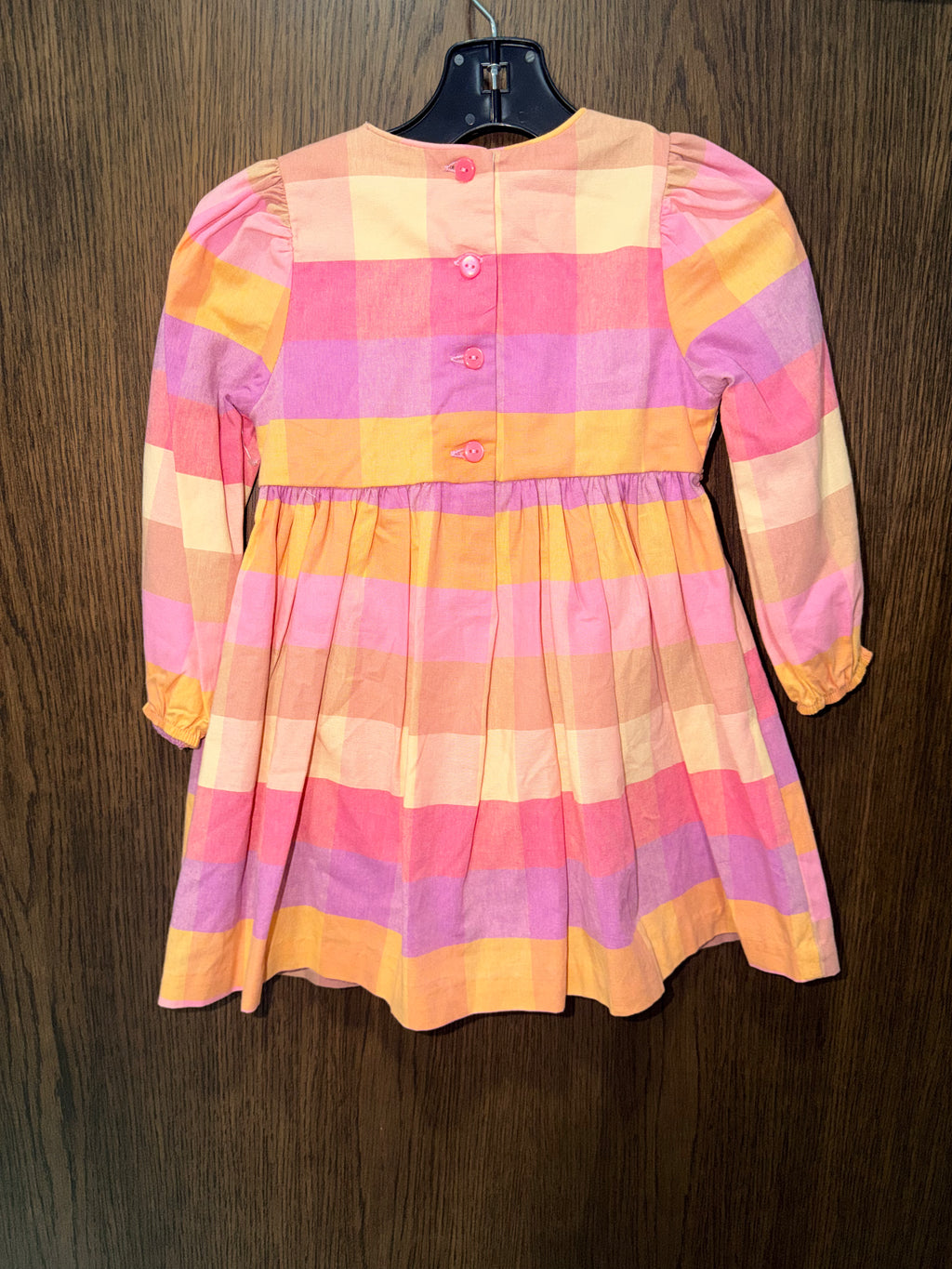 Iris & Ivy Smocked Fall Pumpkins Plaid Dress & Bow Size 24 Months NWT