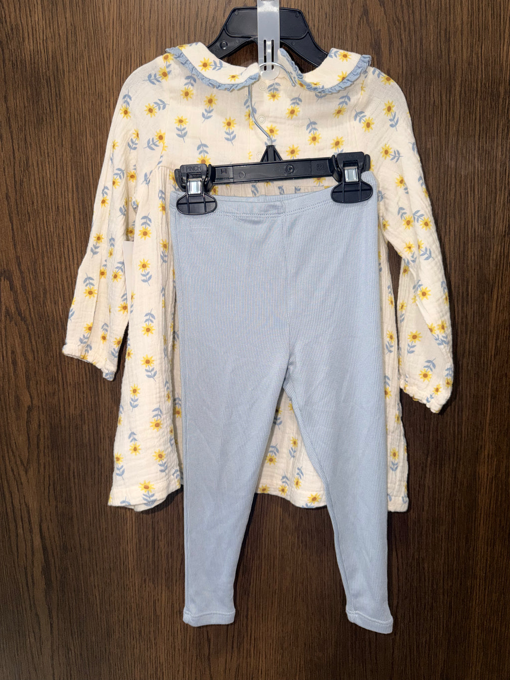 Angel Deal Western Sunflower Peter Pan Collar Dress and Leggings Size 18-24 Months NWT