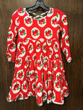 Sweet Caroline Girls Poinsetta & Polka Dots Christmas Twirl Dress Size 7/8