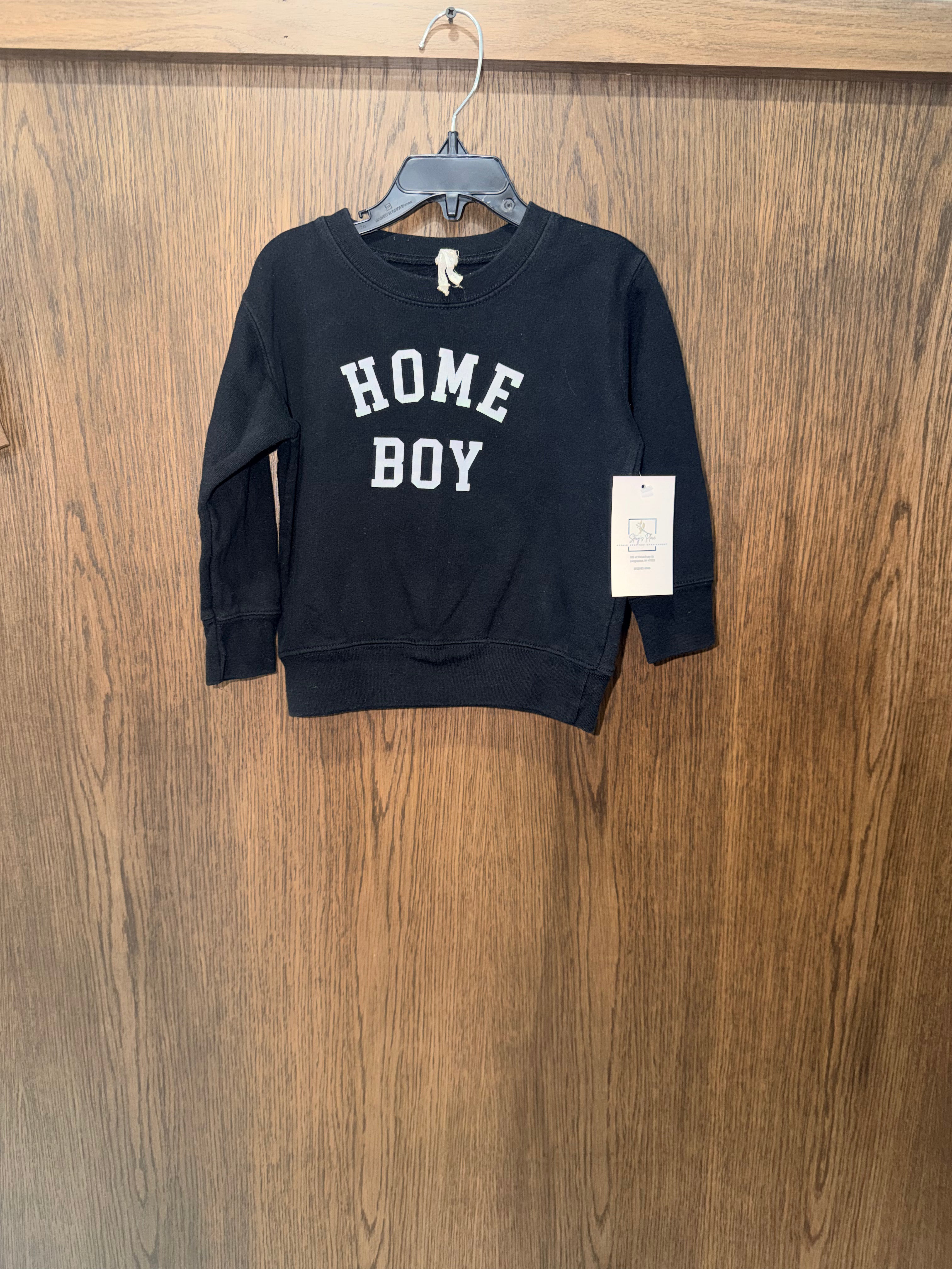 Boys “Home Boy” Crew Sweatshirt 2T
