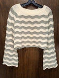 Altar'd State Women’s 
Kelsey Striped Cropped Sweater Size Medium