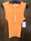 Betsey’s Boutique Gilli Ruffle Sleeve Ribbed Top Size Medium NWT