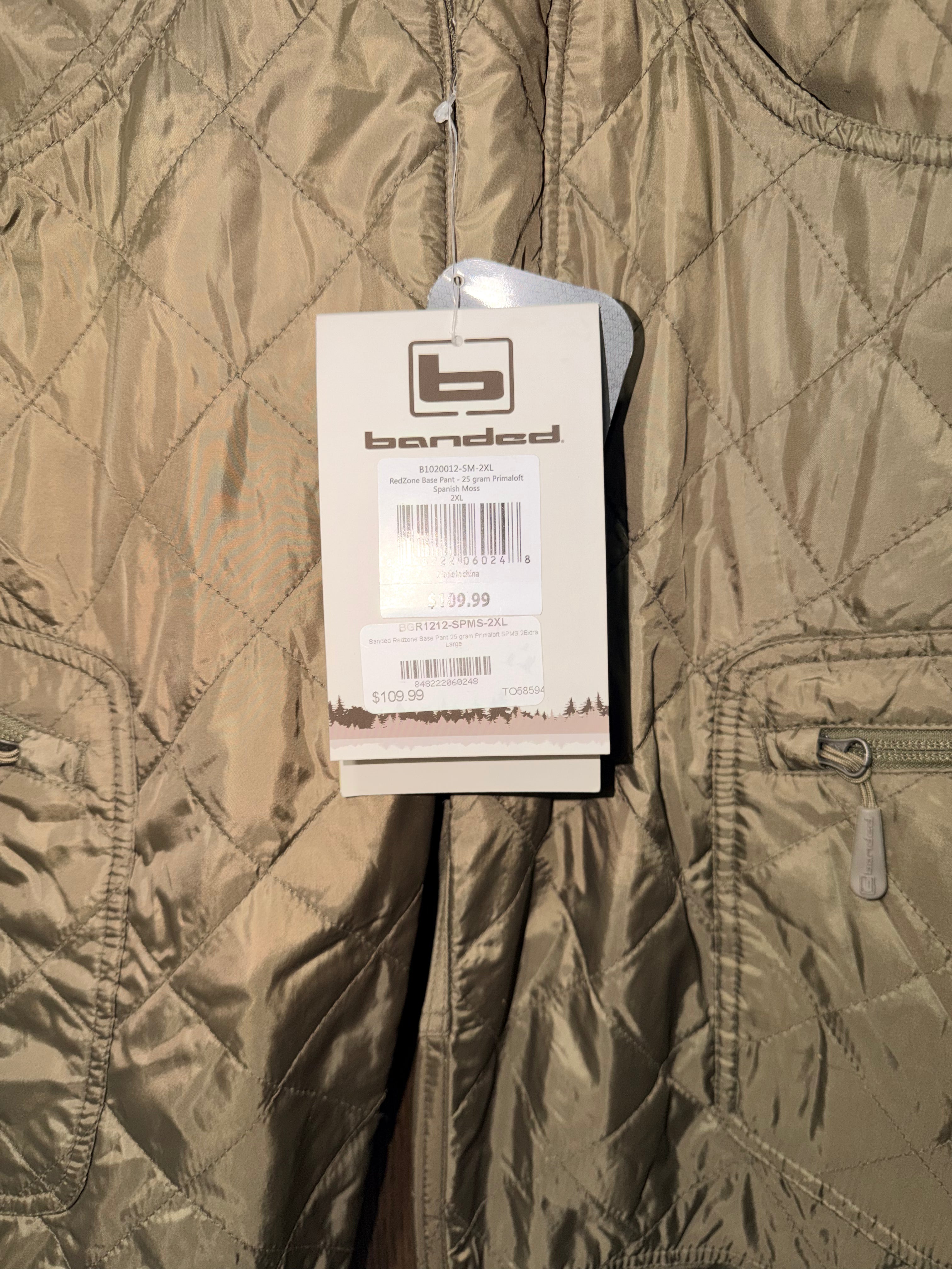 RedZone Men’s 25 gram Primaloft
Spanish Moss  Base Layer Pants Size 
2XL XXL