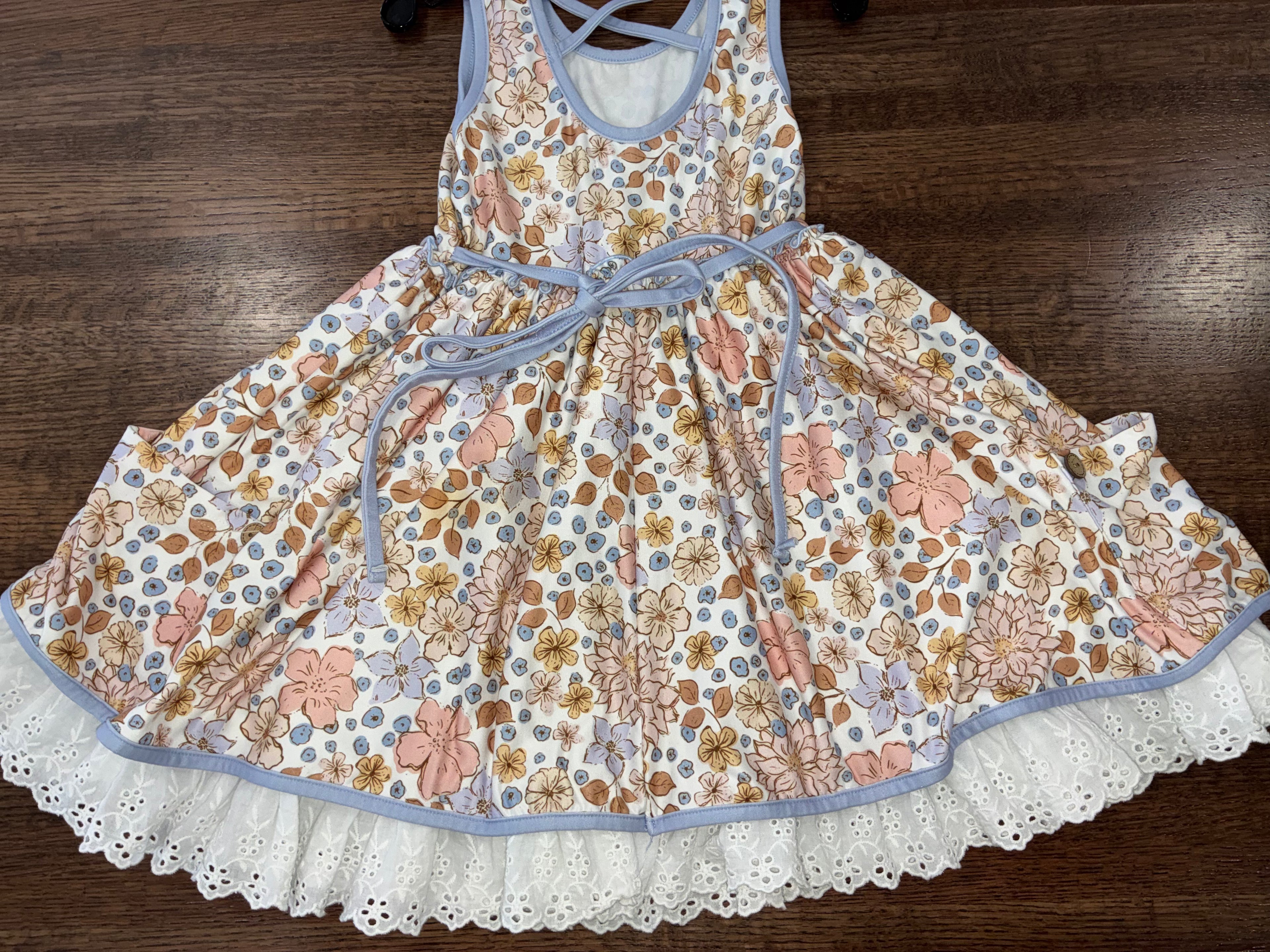 Cheeky Plum Girls Myra Dress in Floral Fairytale Size 5T