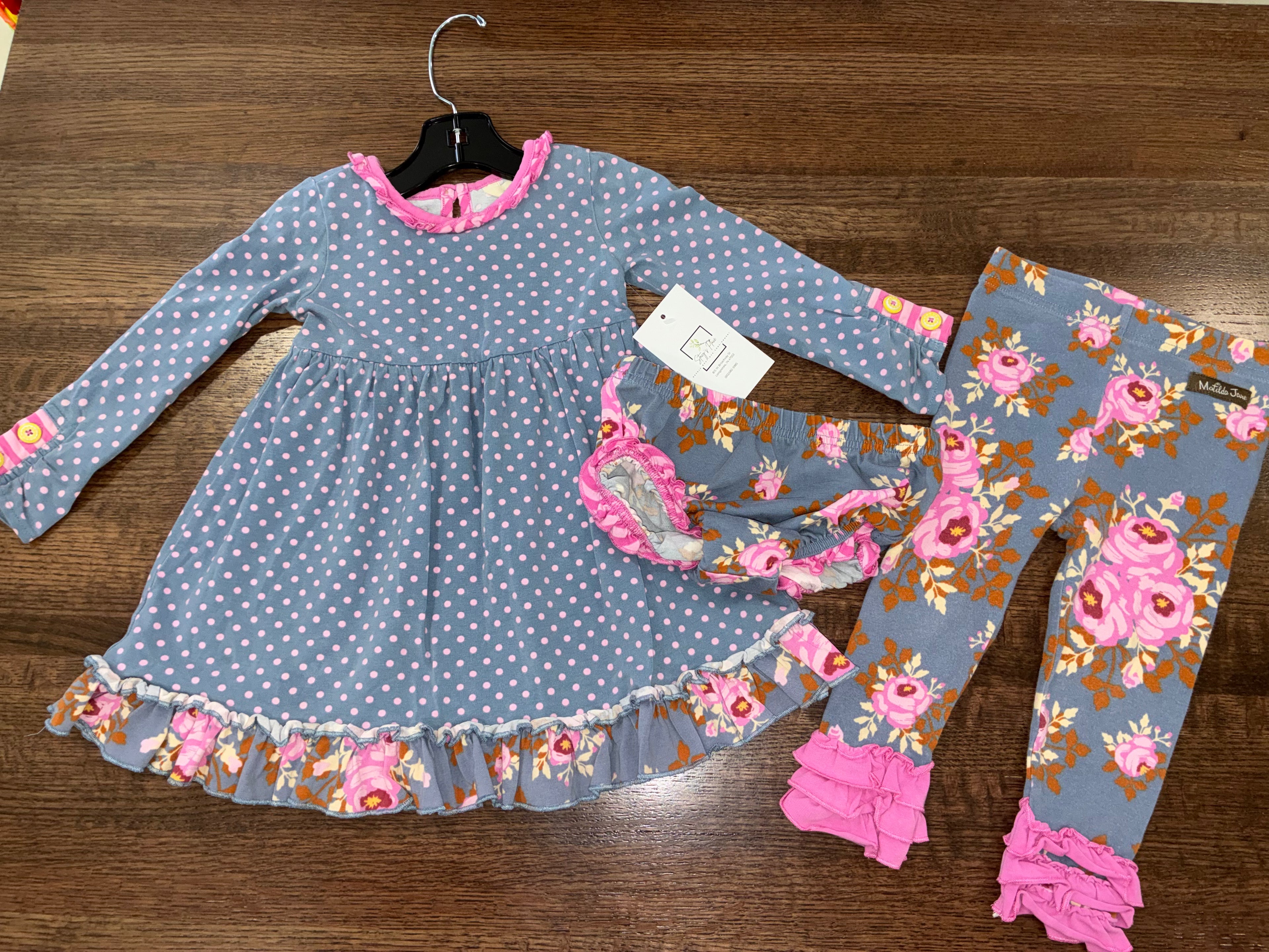 Matilda Jane "Fairy Tales" Dress Benny Leggings & Bummie Diaper Cover 18-24 Months