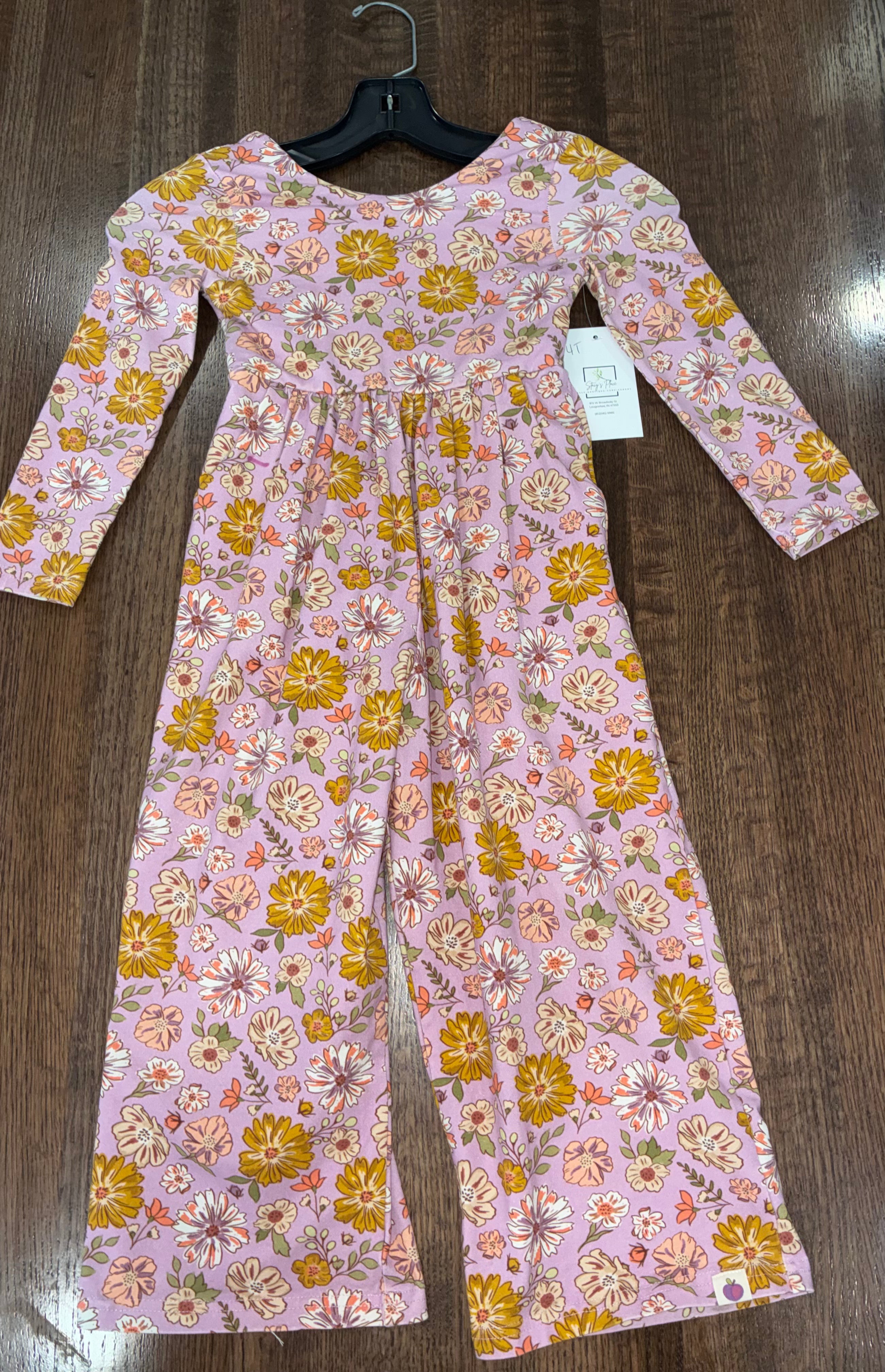 Cheeky Plum Girls Ivy in Retro Blooms Romper Size 3T
