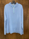Peter Millar Men’s Heather interlock Quarter-Zip Pullover Dock Blue 2XL XXL