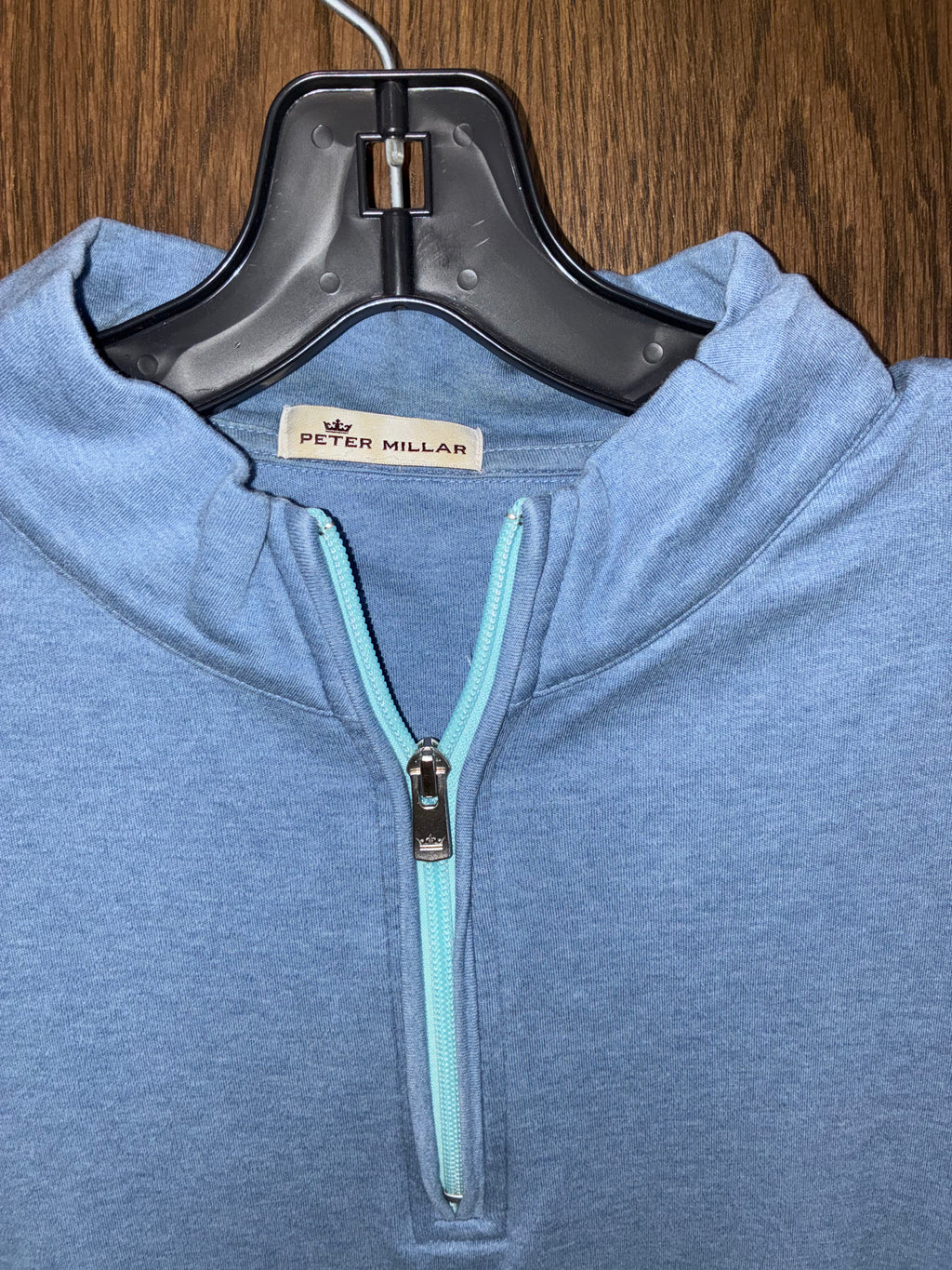 Peter Millar Men’s Heather interlock Quarter-Zip Pullover Dock Blue 2XL XXL