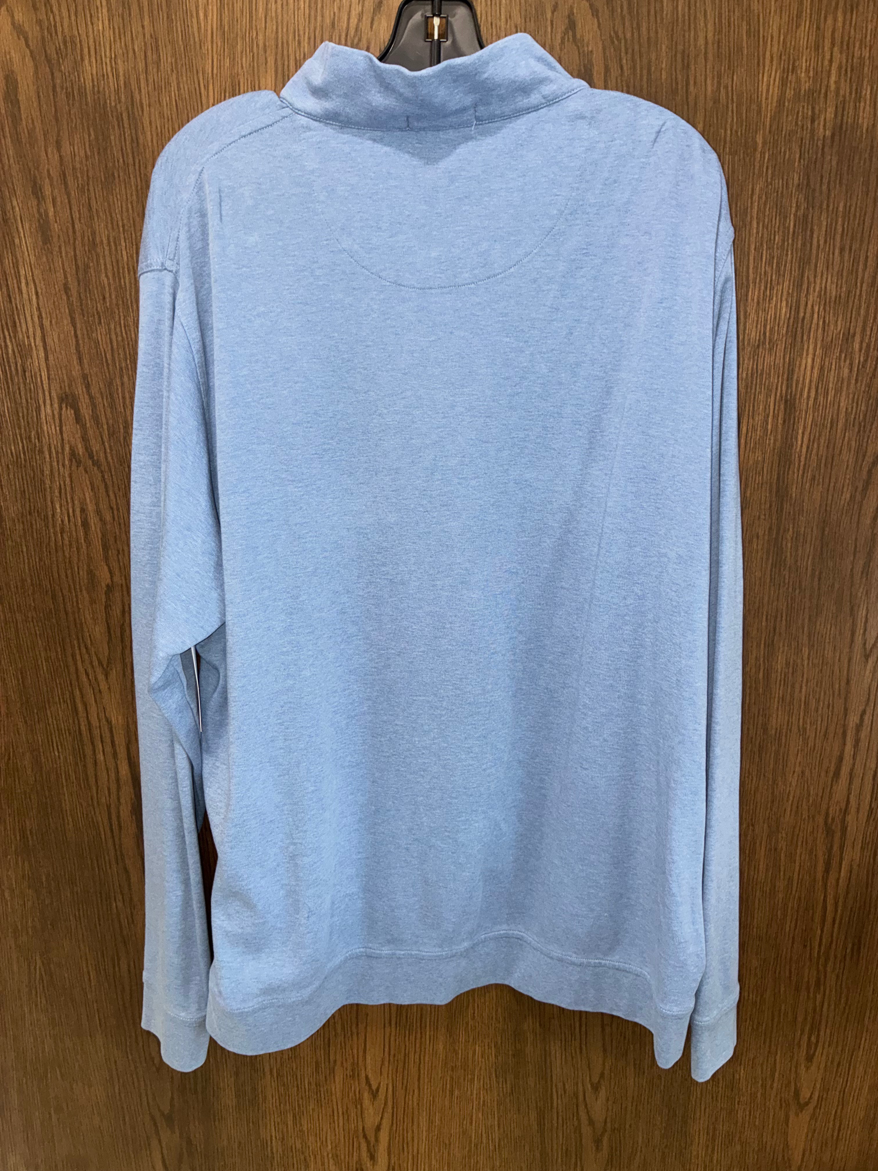 Peter Millar Men’s Heather interlock Quarter-Zip Pullover Dock Blue 2XL XXL