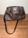 Coach Lillie Carryall 91495 Signature Canvas Brown Black Satchel Crossbody Bag