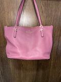 Kate Spade Larchmont Ave Logo Penny Pink Pebble Leather Large Tote Bag