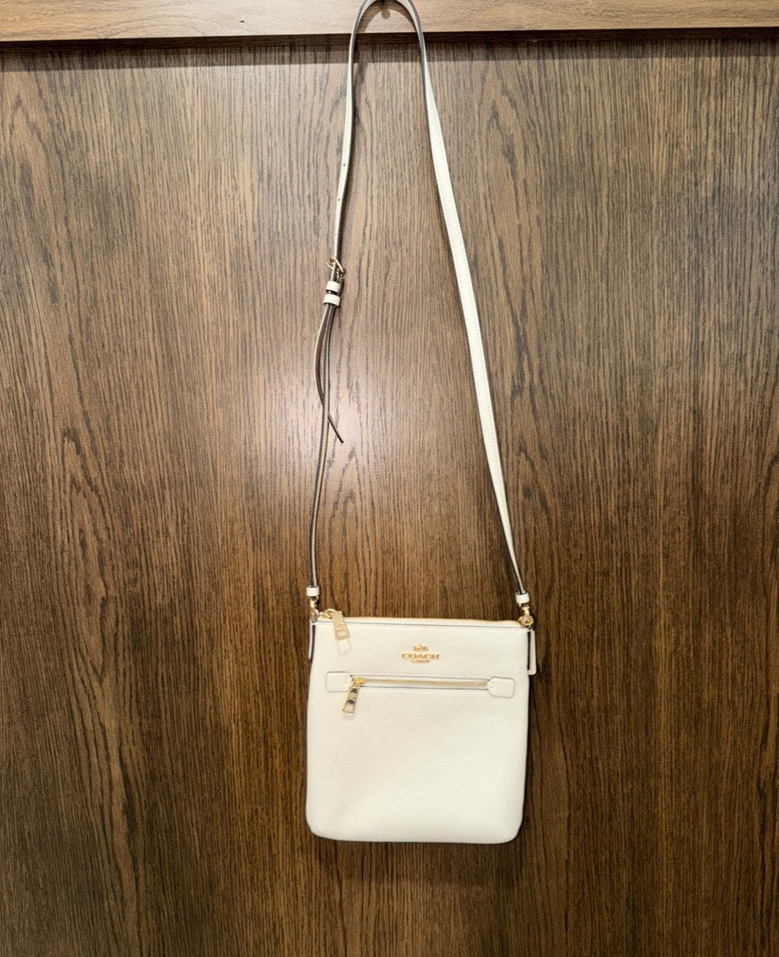 Coach Mini Rowan File Bag CE871 Chalk Crossgrain Leather Crossbody NWT