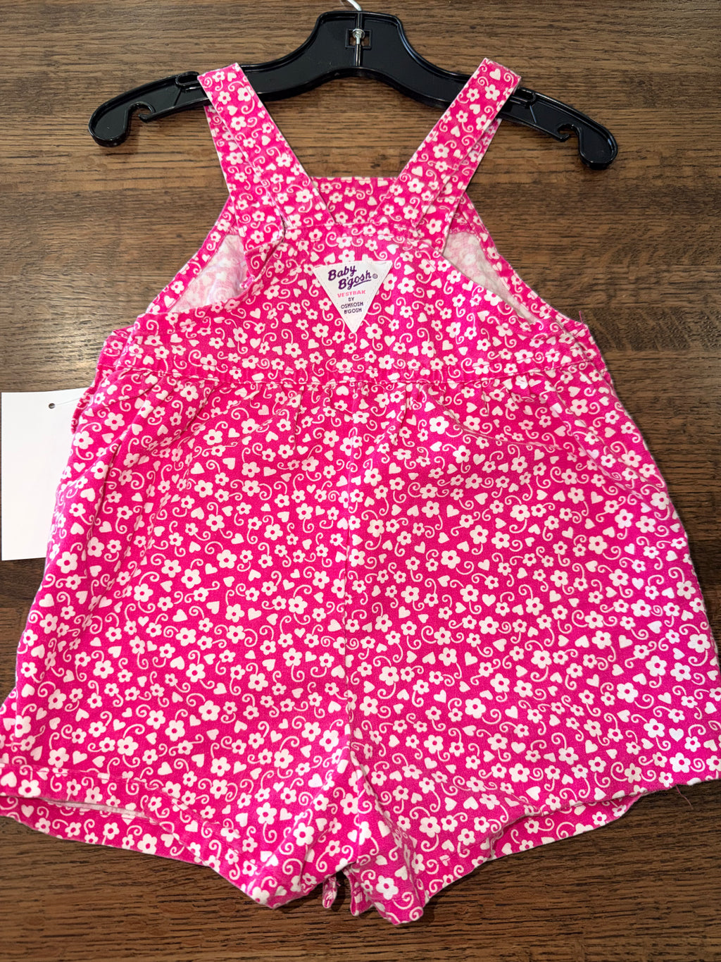 OshKosh B’Gosh Baby B’Gosh Girls Pink Floral Shortall Romper 18M Y2K