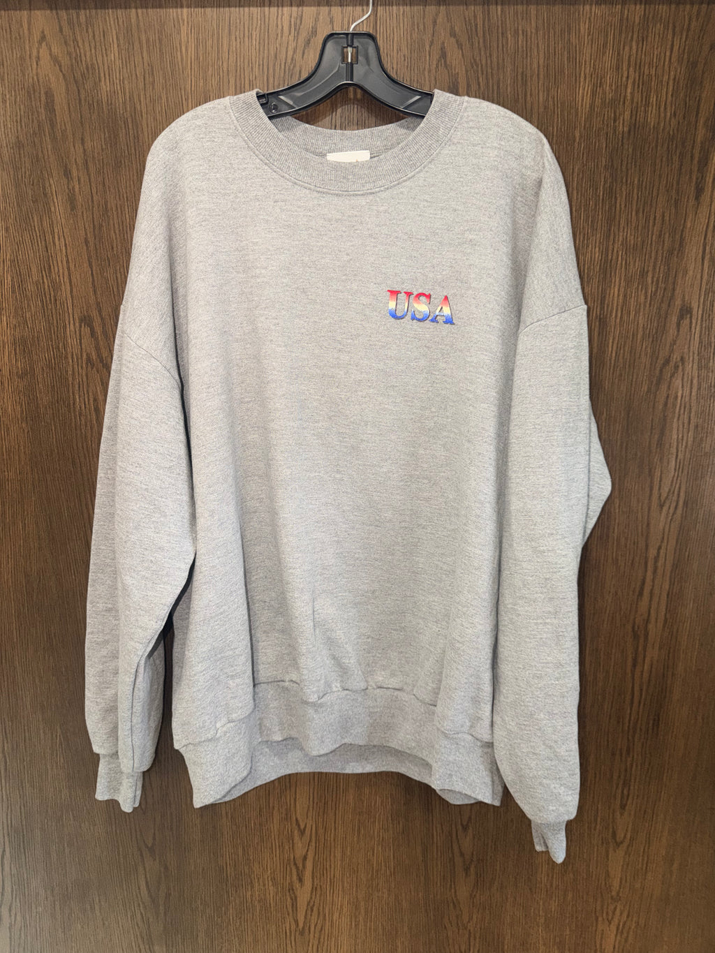 Vintage Walt Disney World USA Flag Sweatshirt 2XL Gray Patriotic Disney 90s Y2K